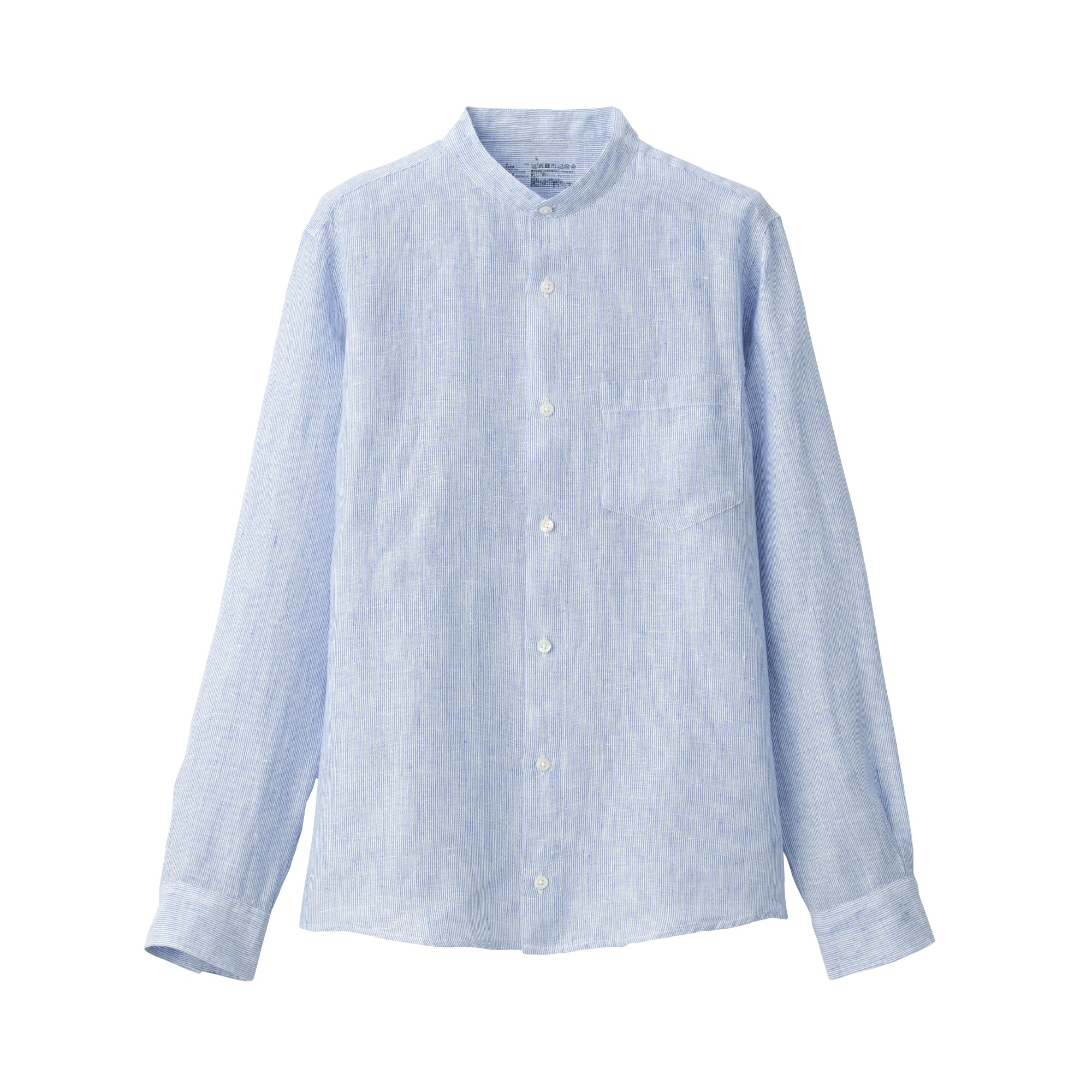 Men's French Linen Washed Stand Collar Shirt - Image 23