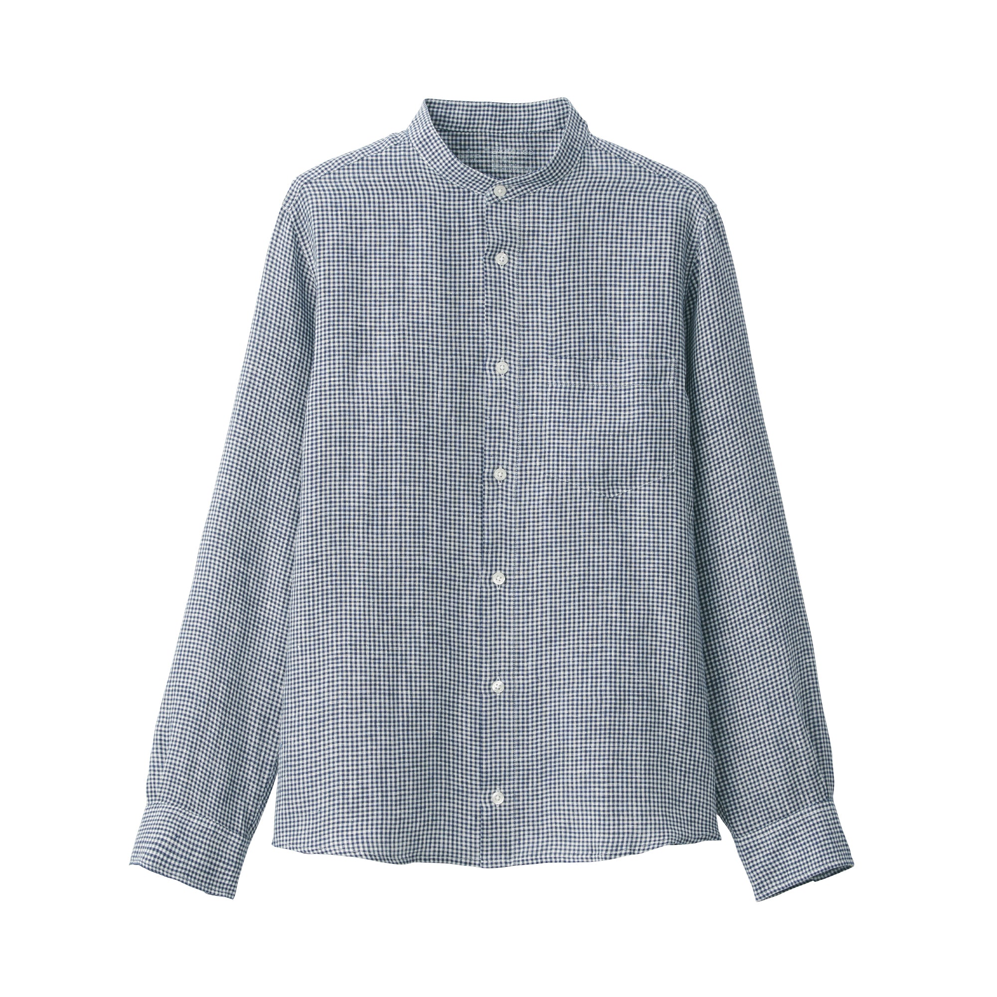 Men's French Linen Washed Stand Collar Shirt - Image 30