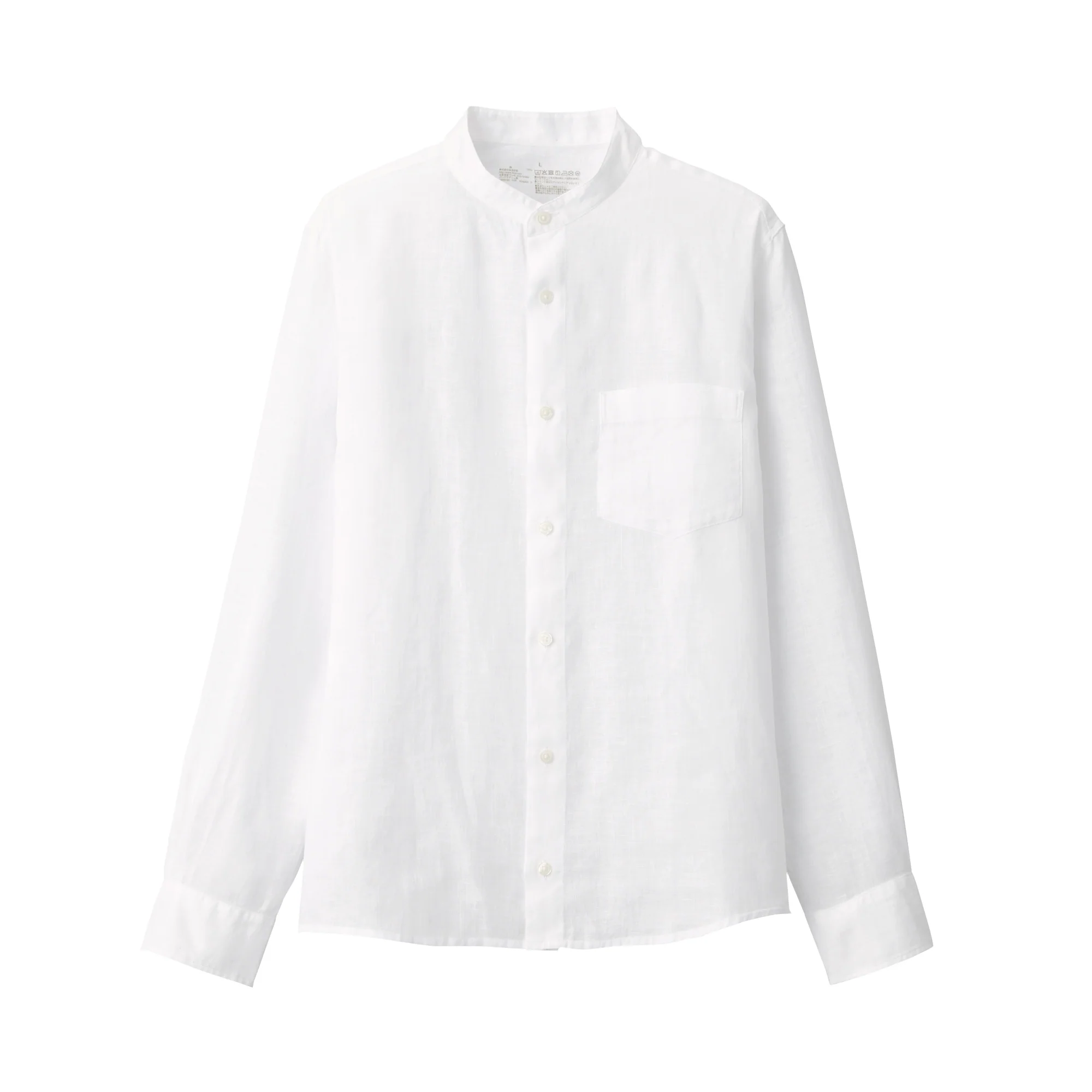 Men's French Linen Washed Stand Collar Shirt - Image 37