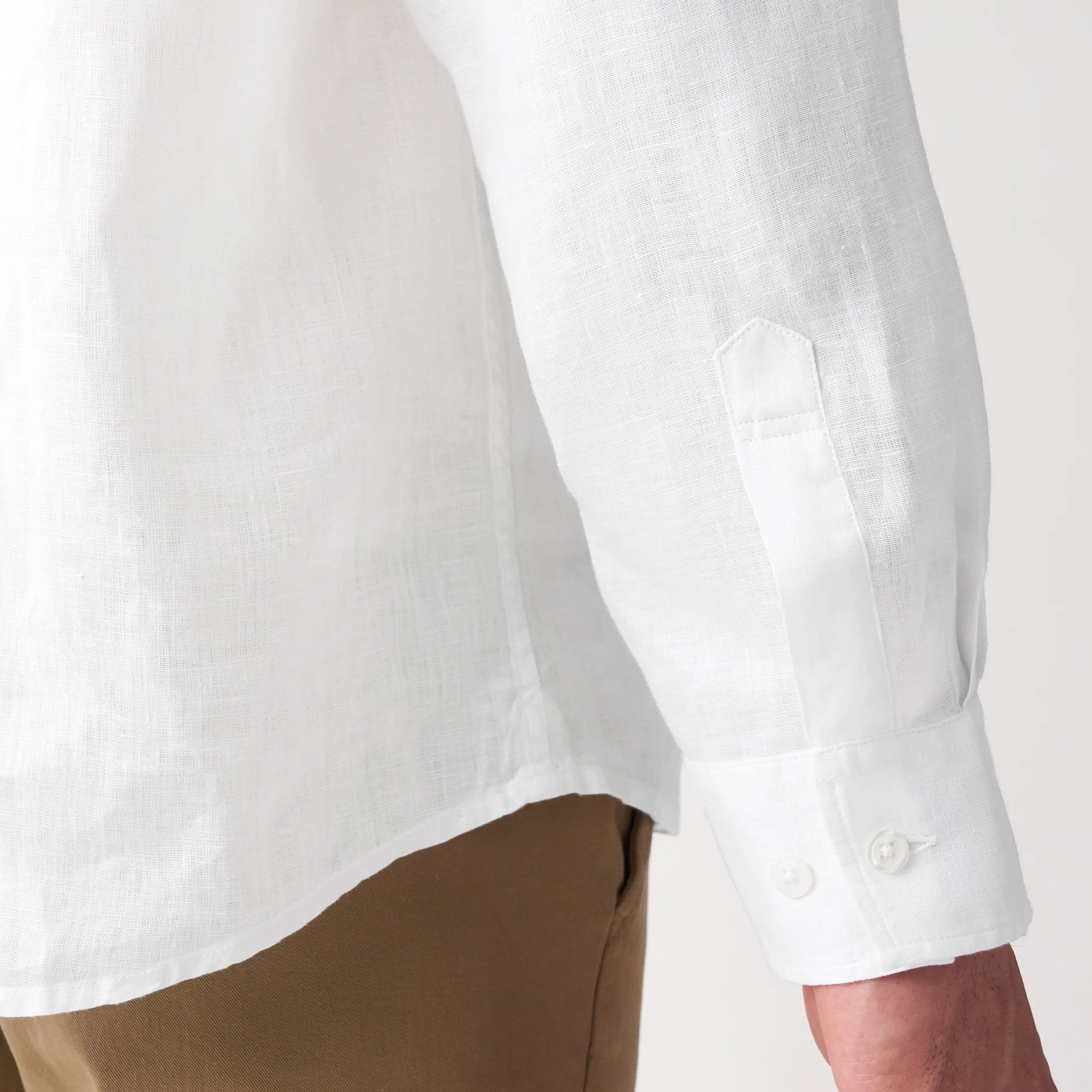 Men's French Linen Washed Stand Collar Shirt - Image 42