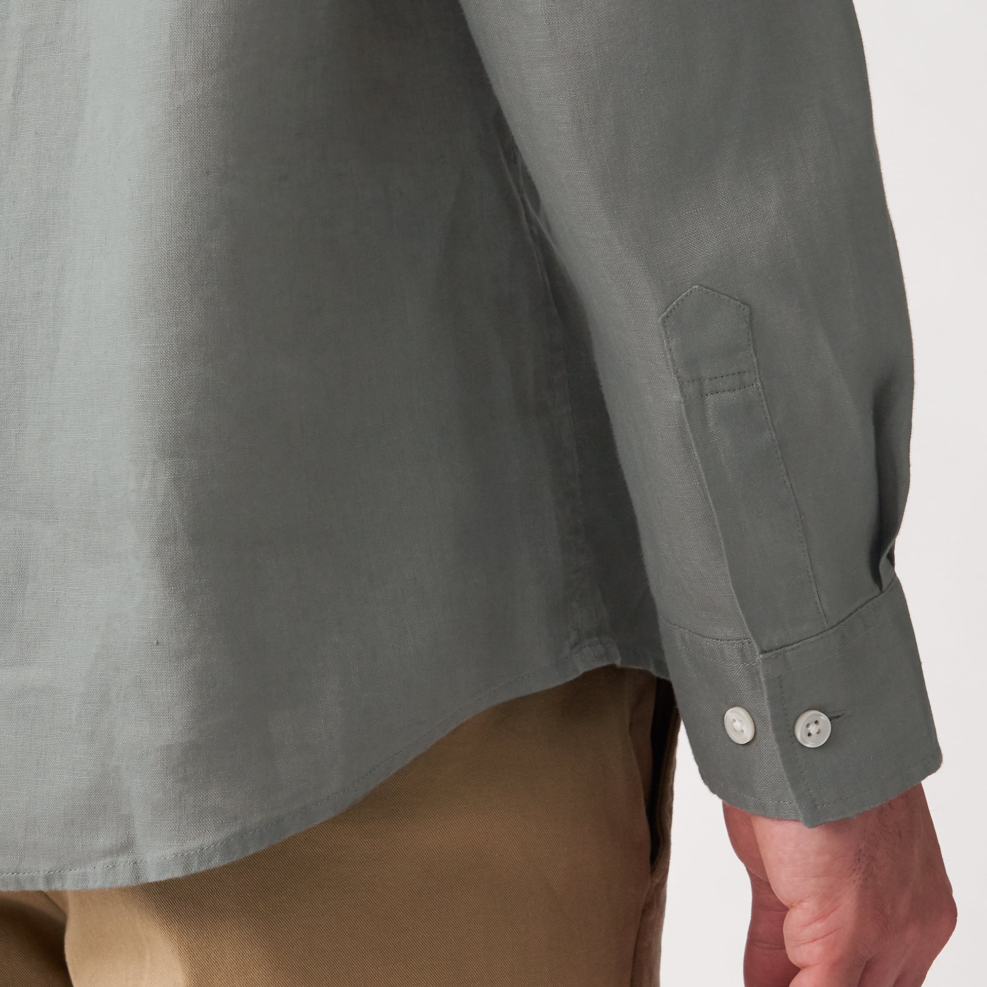 Men's French Linen Washed Stand Collar Shirt - Image 57