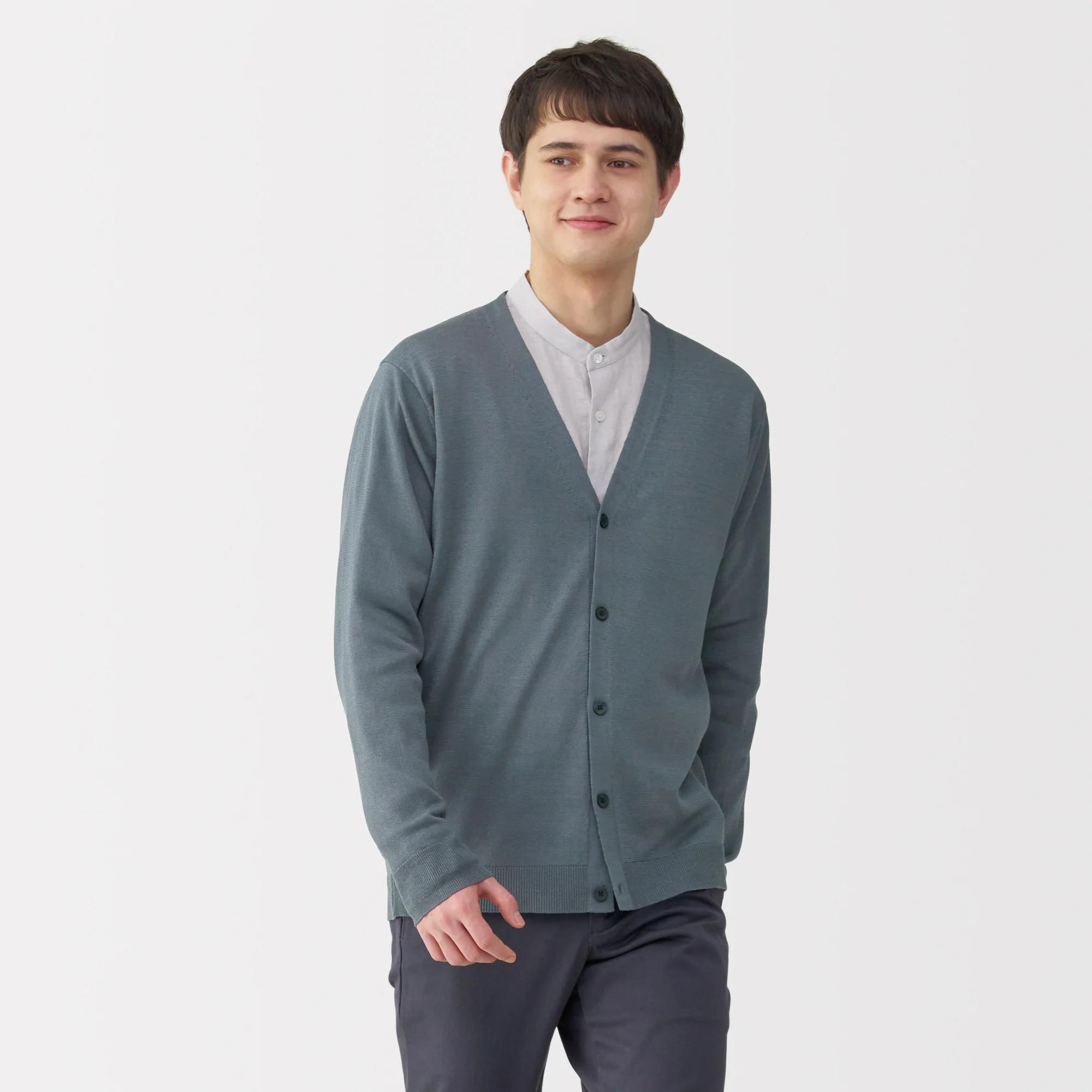 Men's Hemp Blend V-Neck Cardigan - Image 10