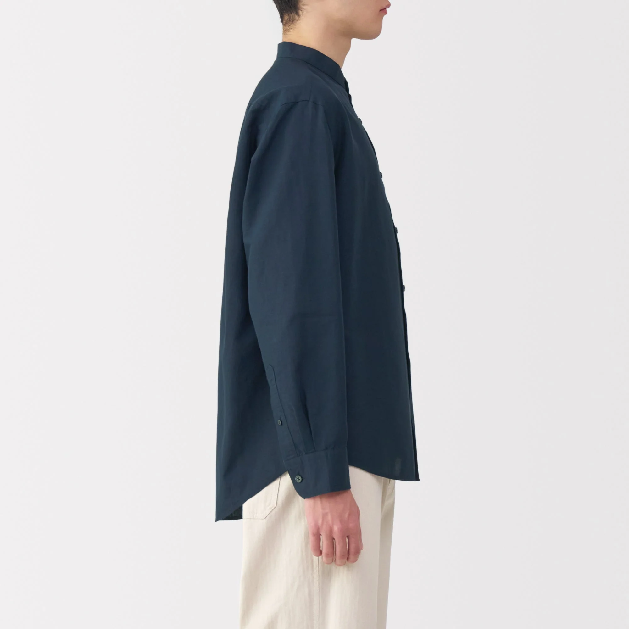 Men's Hemp Cotton Stand Collar Shirt - Image 13