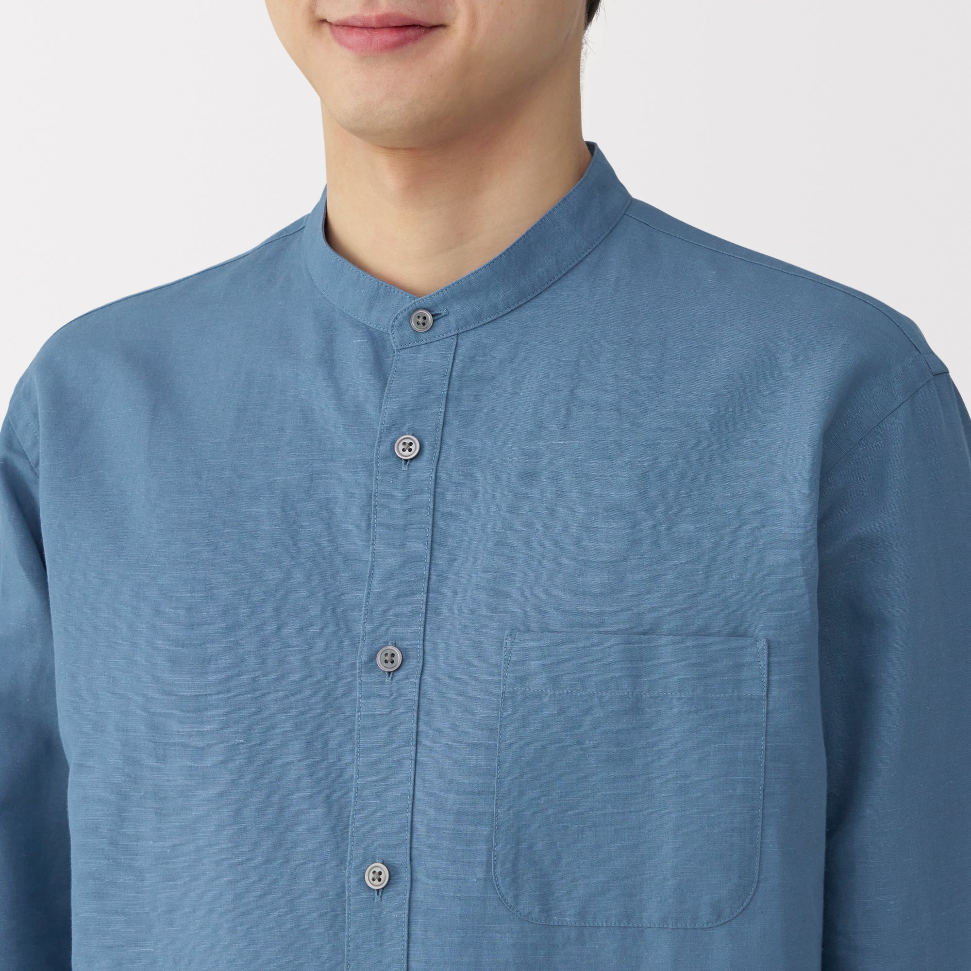 Men's Hemp Cotton Stand Collar Shirt - Image 23
