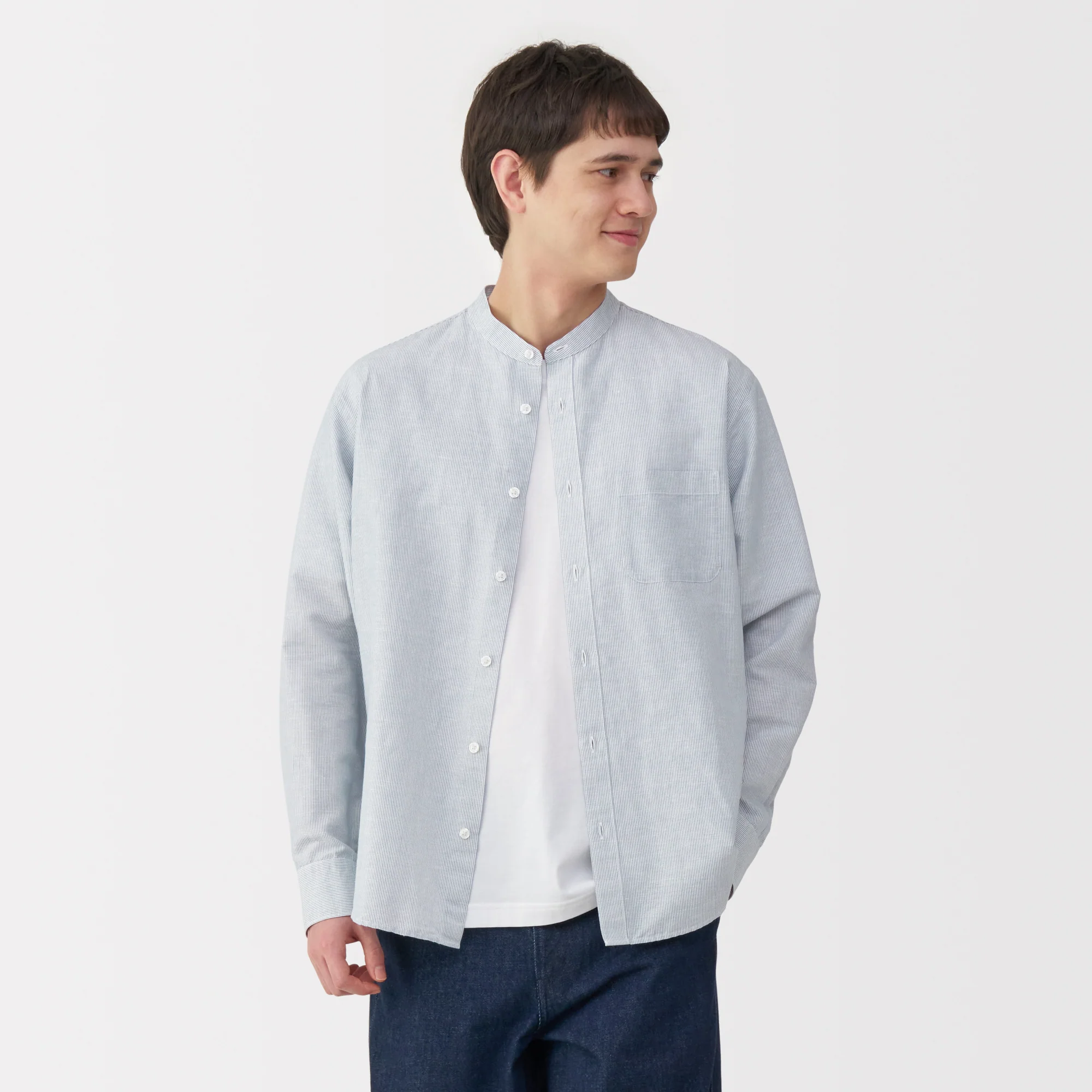 Men's Hemp Cotton Stand Collar Shirt - Image 27