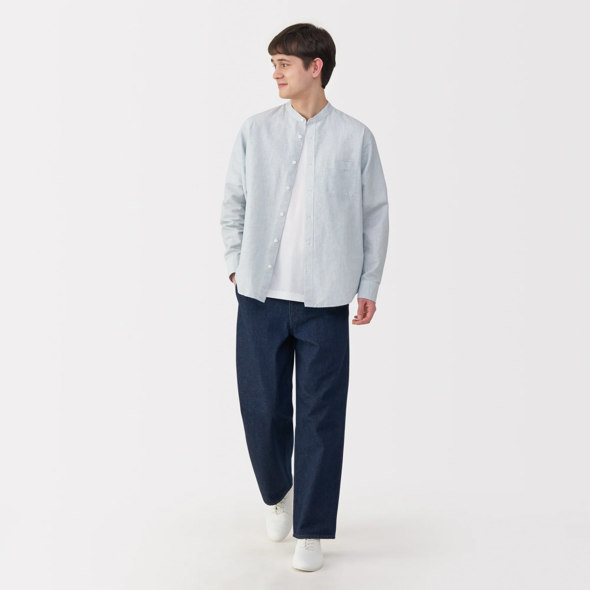 Men's Hemp Cotton Stand Collar Shirt - Image 28