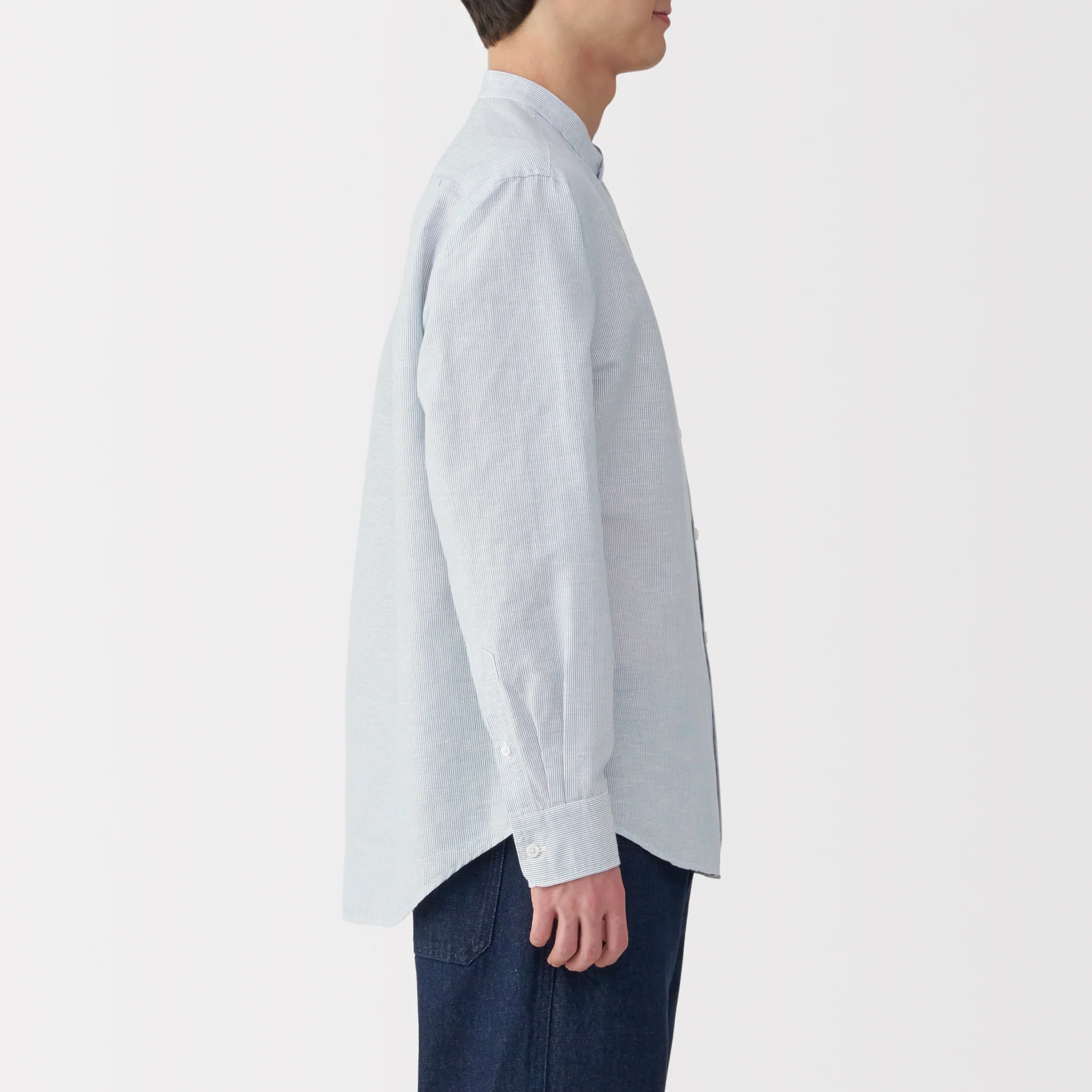 Men's Hemp Cotton Stand Collar Shirt - Image 29