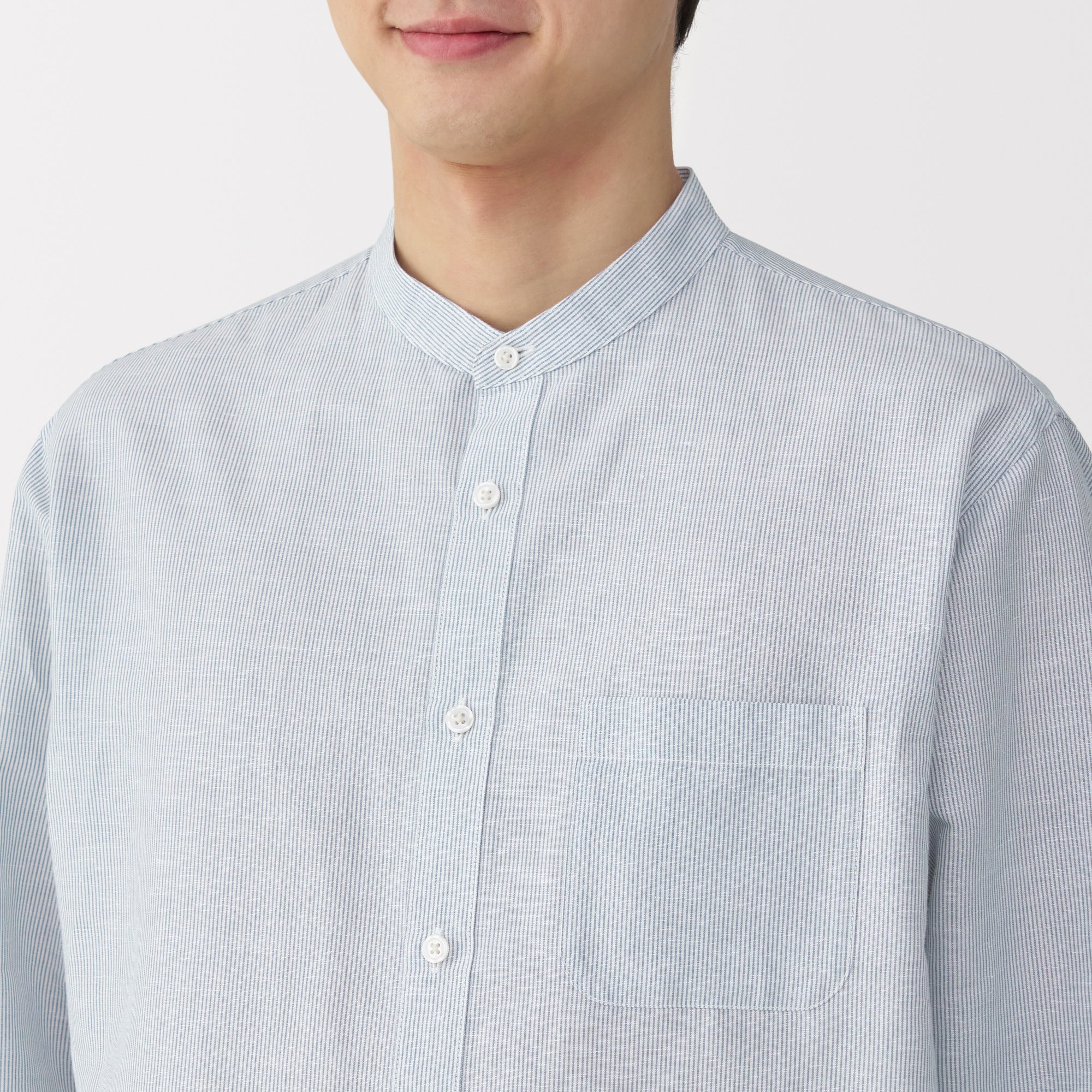 Men's Hemp Cotton Stand Collar Shirt - Image 31