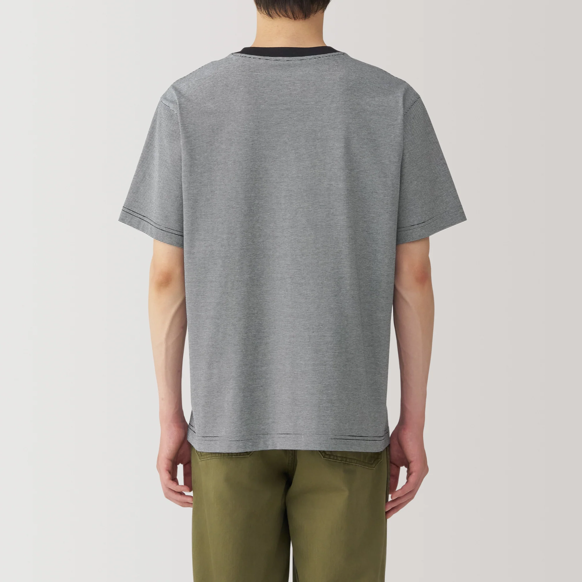 Men's Jersey Crew Neck Short Sleeve Striped T-Shirt - Image 13