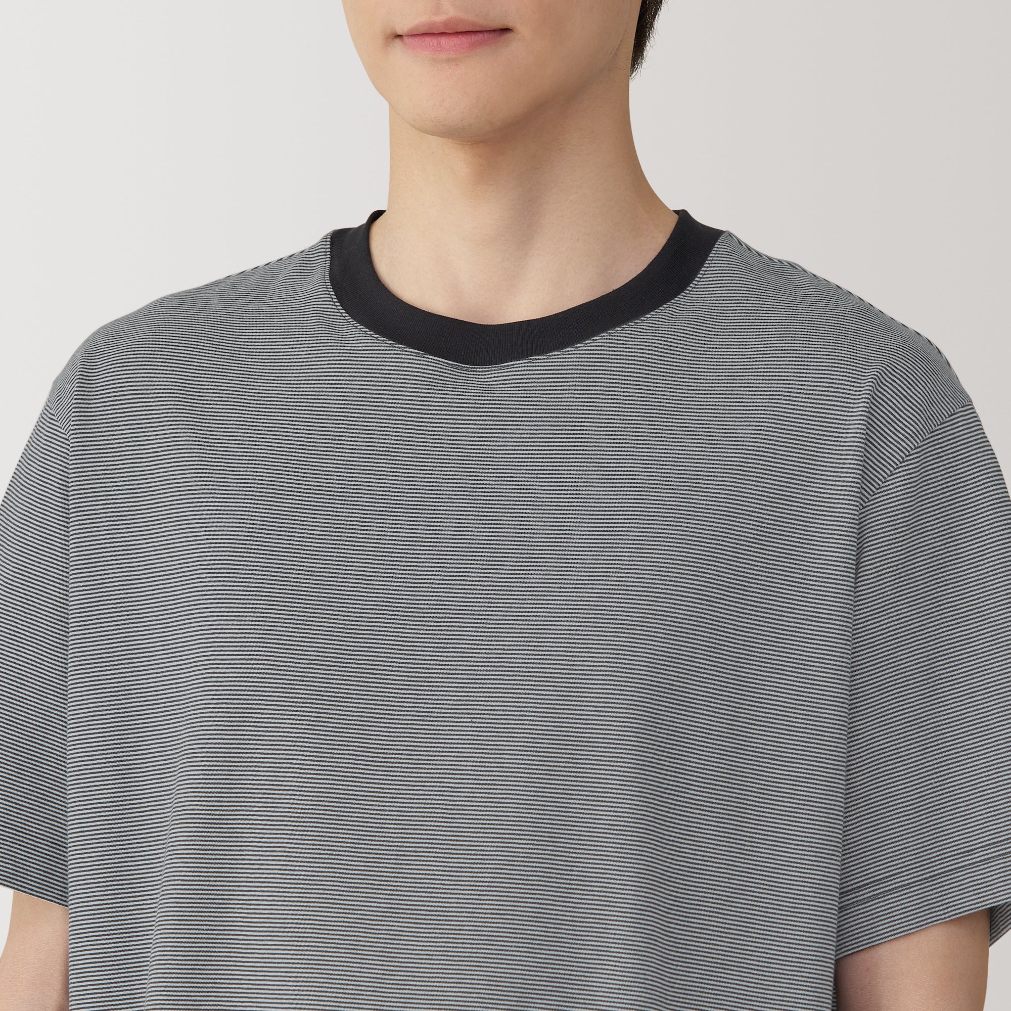 Men's Jersey Crew Neck Short Sleeve Striped T-Shirt - Image 14
