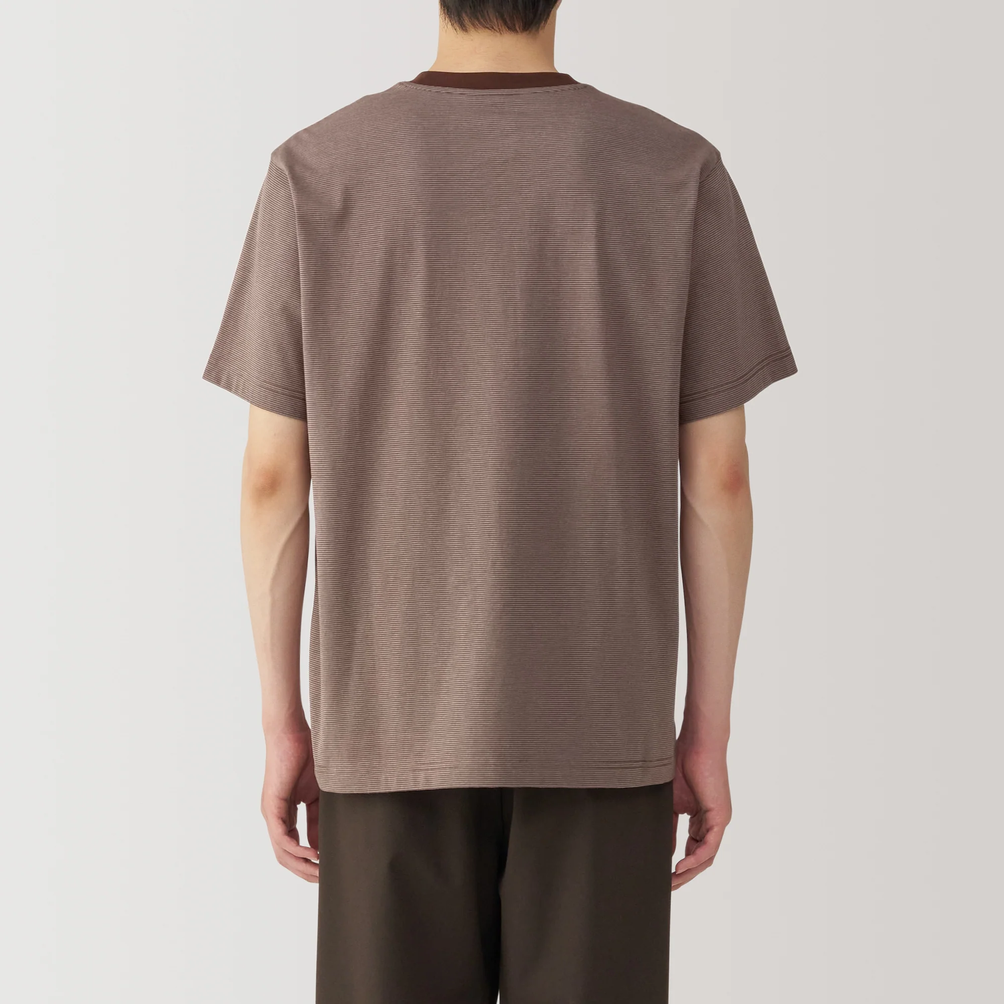 Men's Jersey Crew Neck Short Sleeve Striped T-Shirt - Image 27