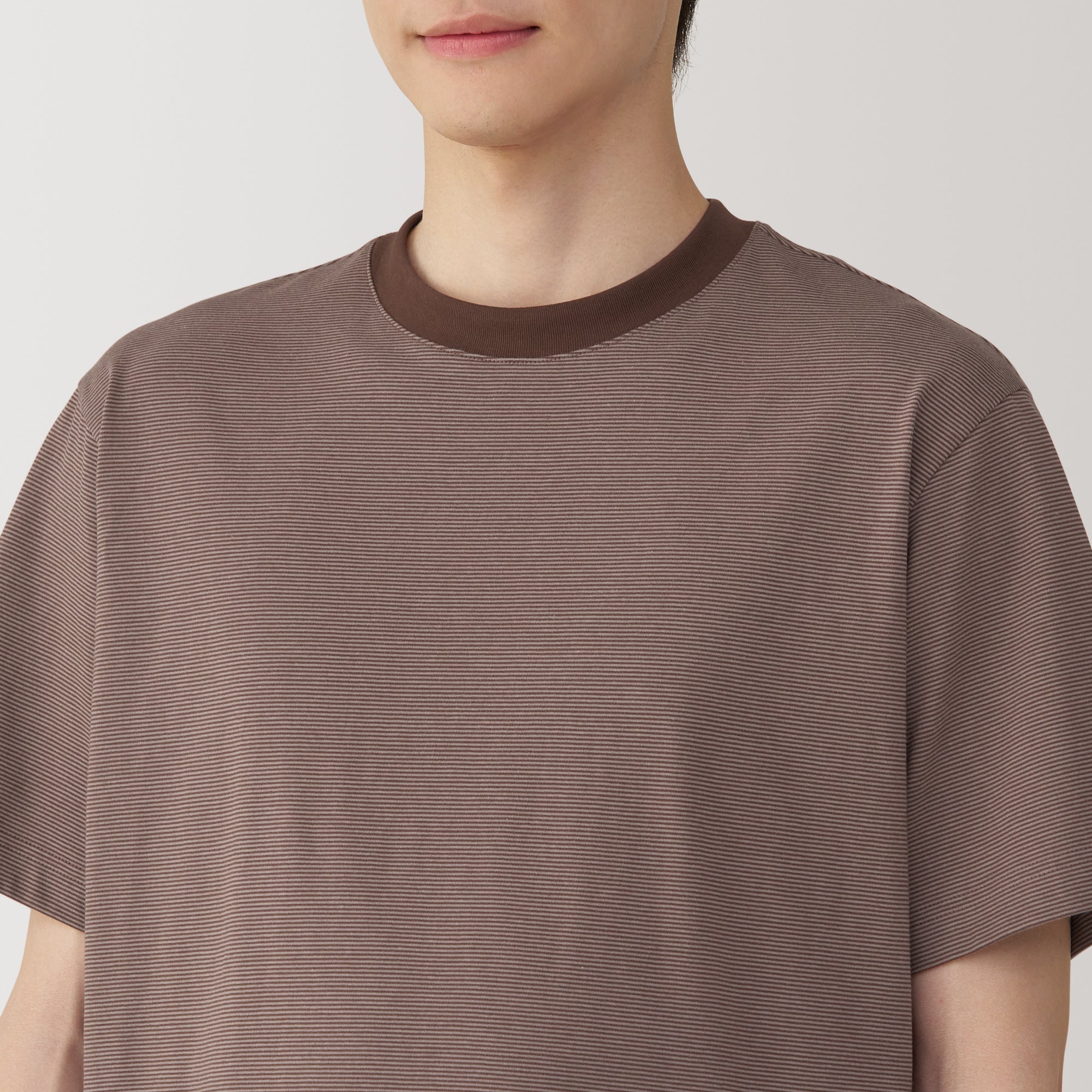 Men's Jersey Crew Neck Short Sleeve Striped T-Shirt - Image 28