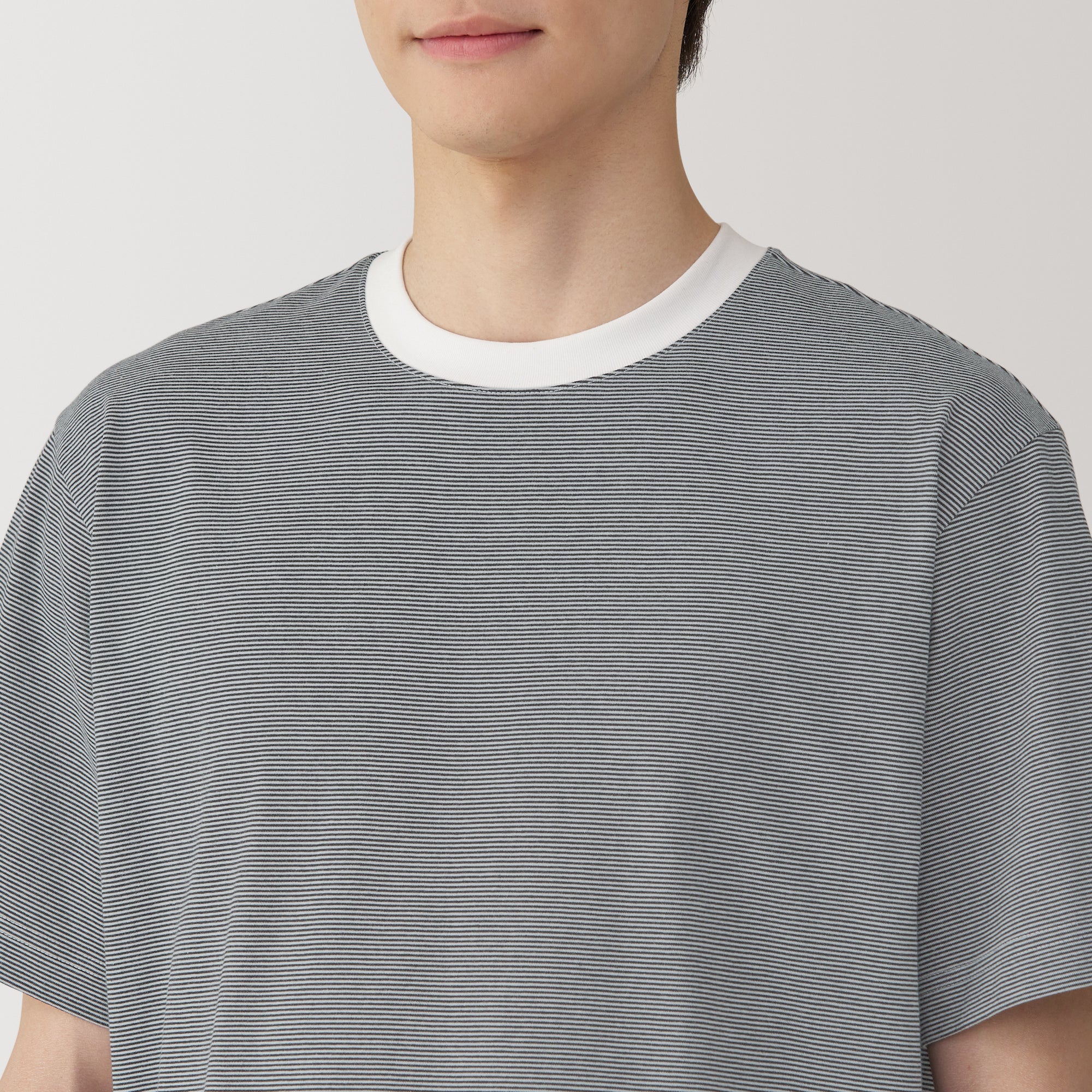 Men's Jersey Crew Neck Short Sleeve Striped T-Shirt - Image 7