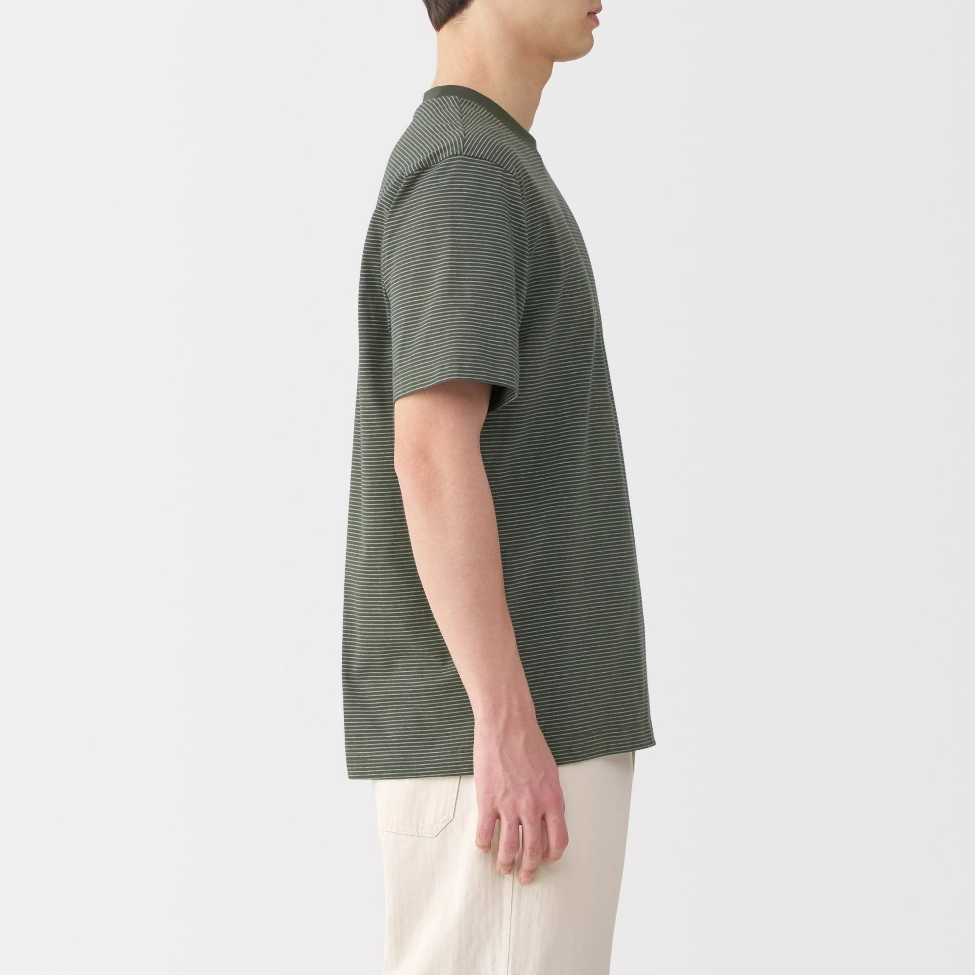 Men's Jersey Crewneck Striped T-Shirt - Image 12