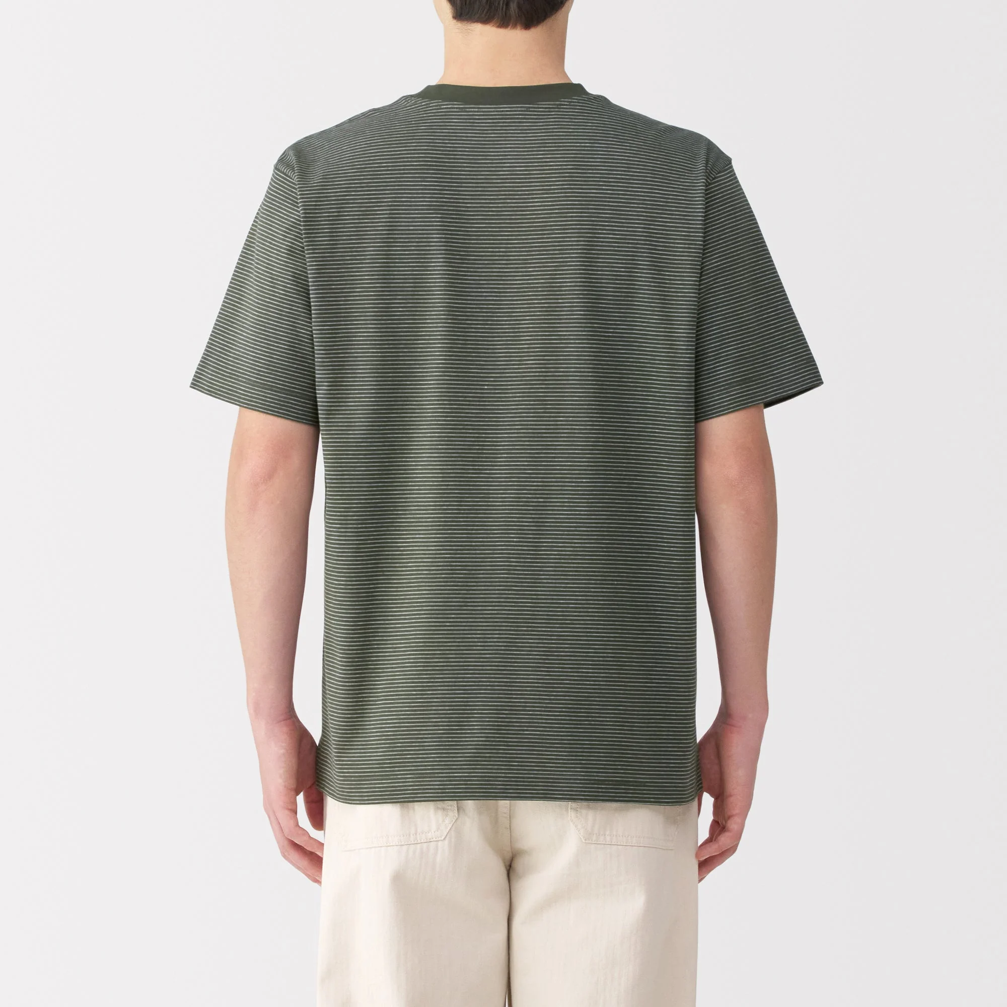 Men's Jersey Crewneck Striped T-Shirt - Image 13