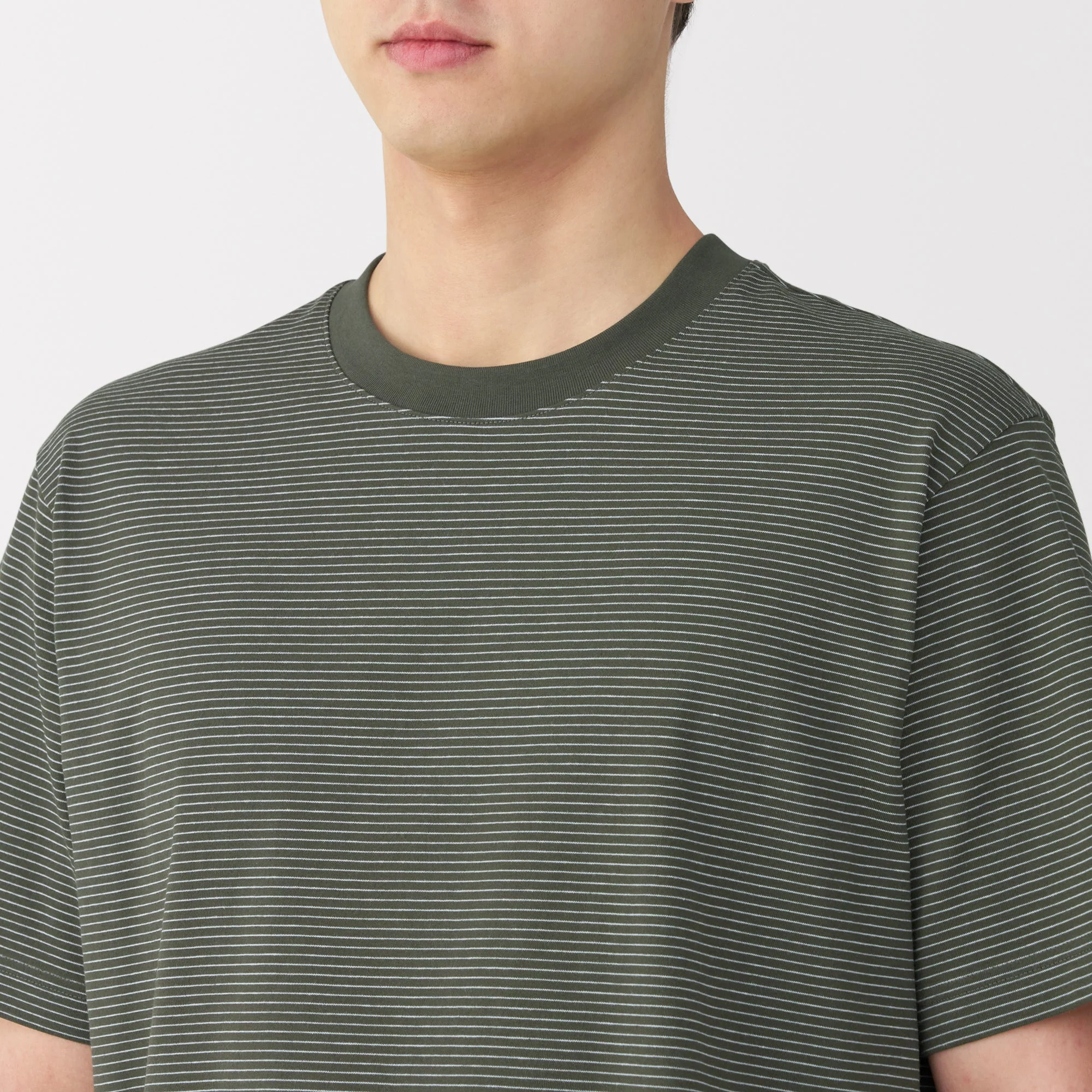 Men's Jersey Crewneck Striped T-Shirt - Image 14