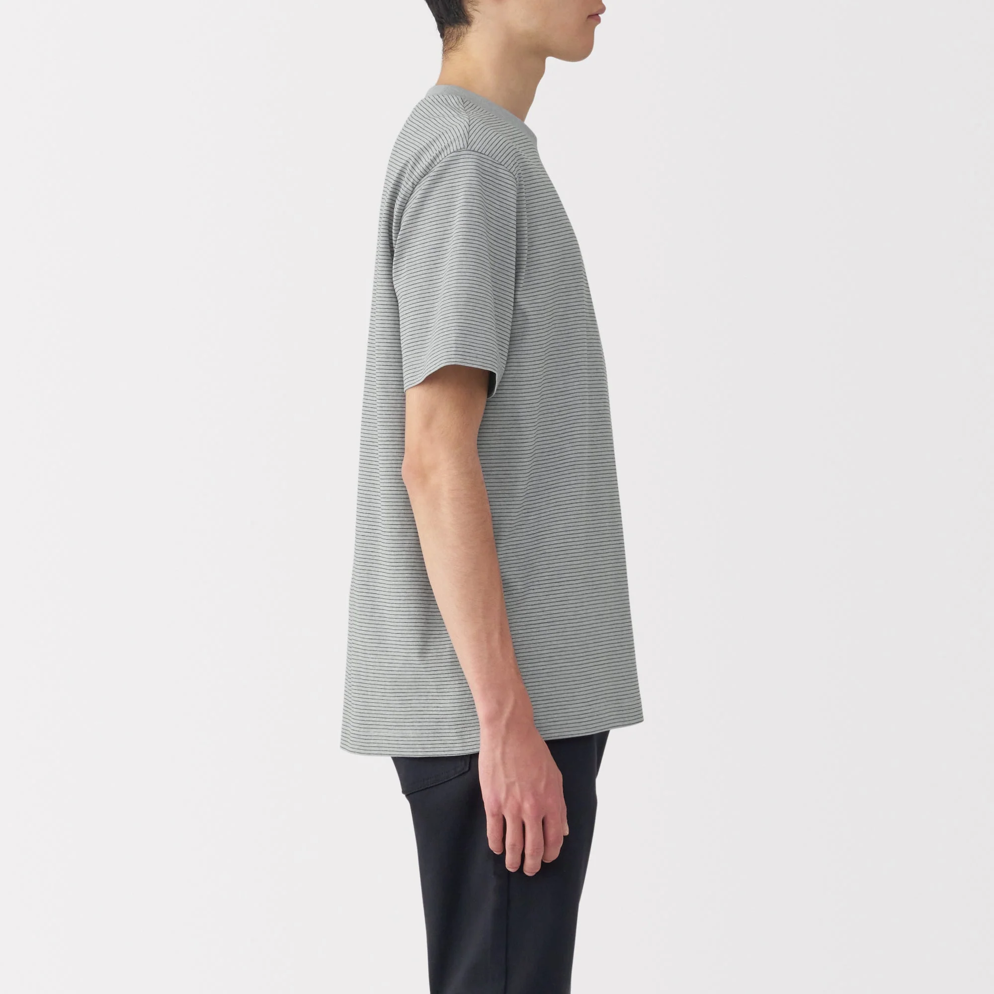 Men's Jersey Crewneck Striped T-Shirt - Image 19