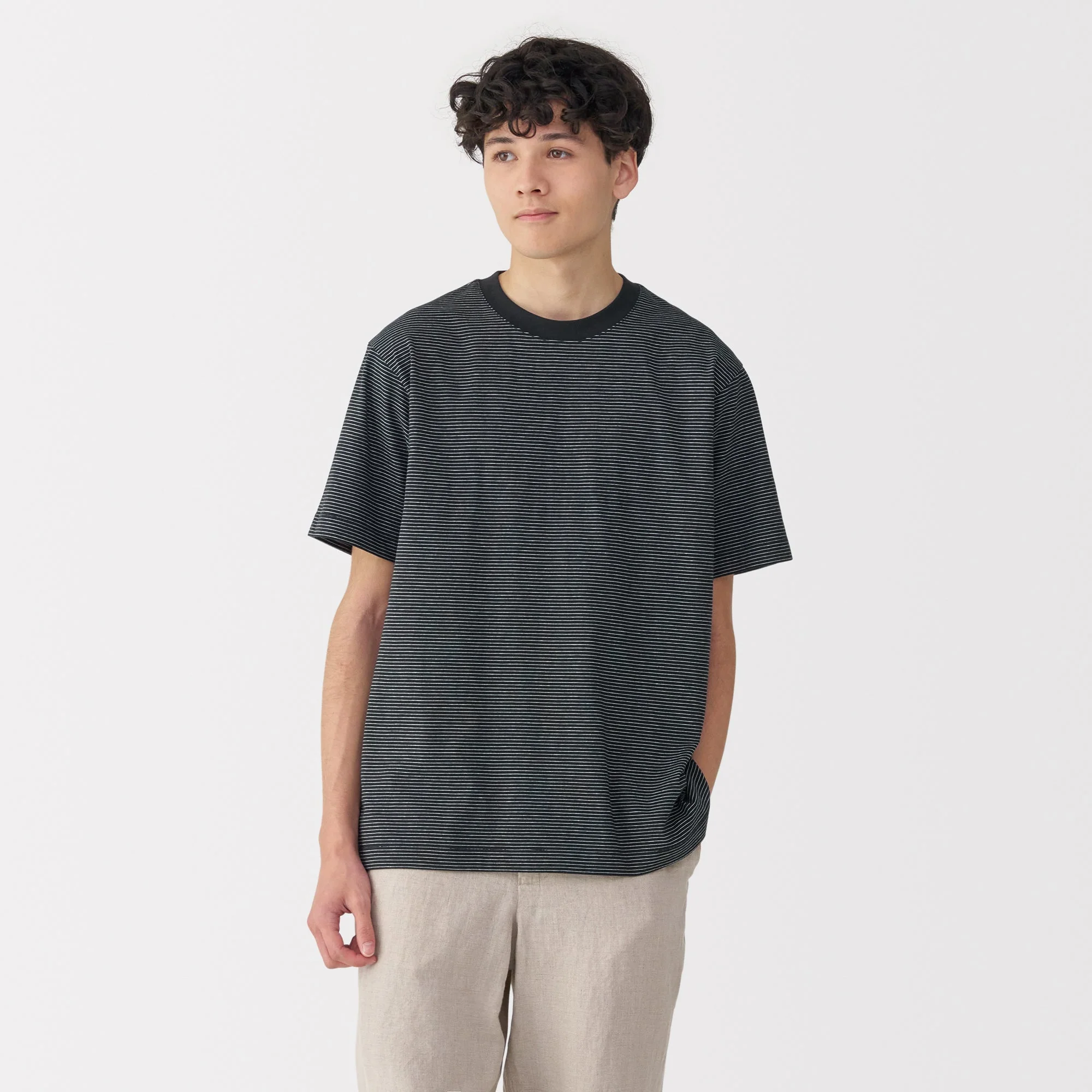 Men's Jersey Crewneck Striped T-Shirt - Image 24