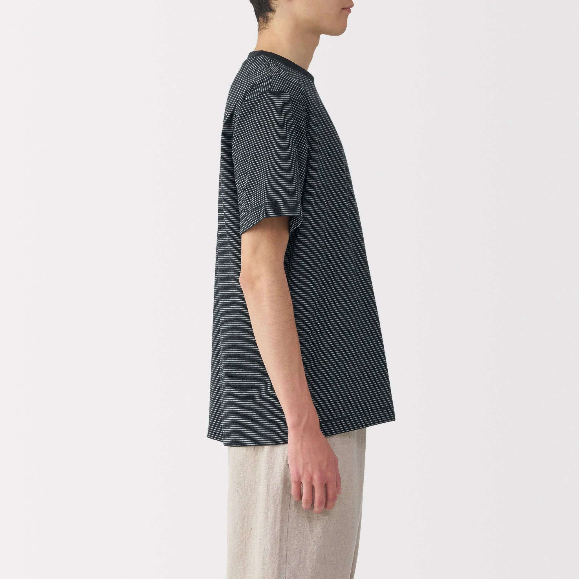Men's Jersey Crewneck Striped T-Shirt - Image 26