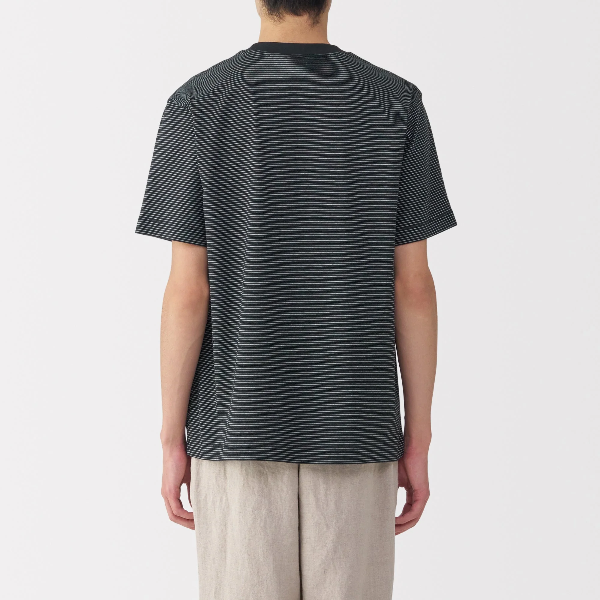 Men's Jersey Crewneck Striped T-Shirt - Image 27