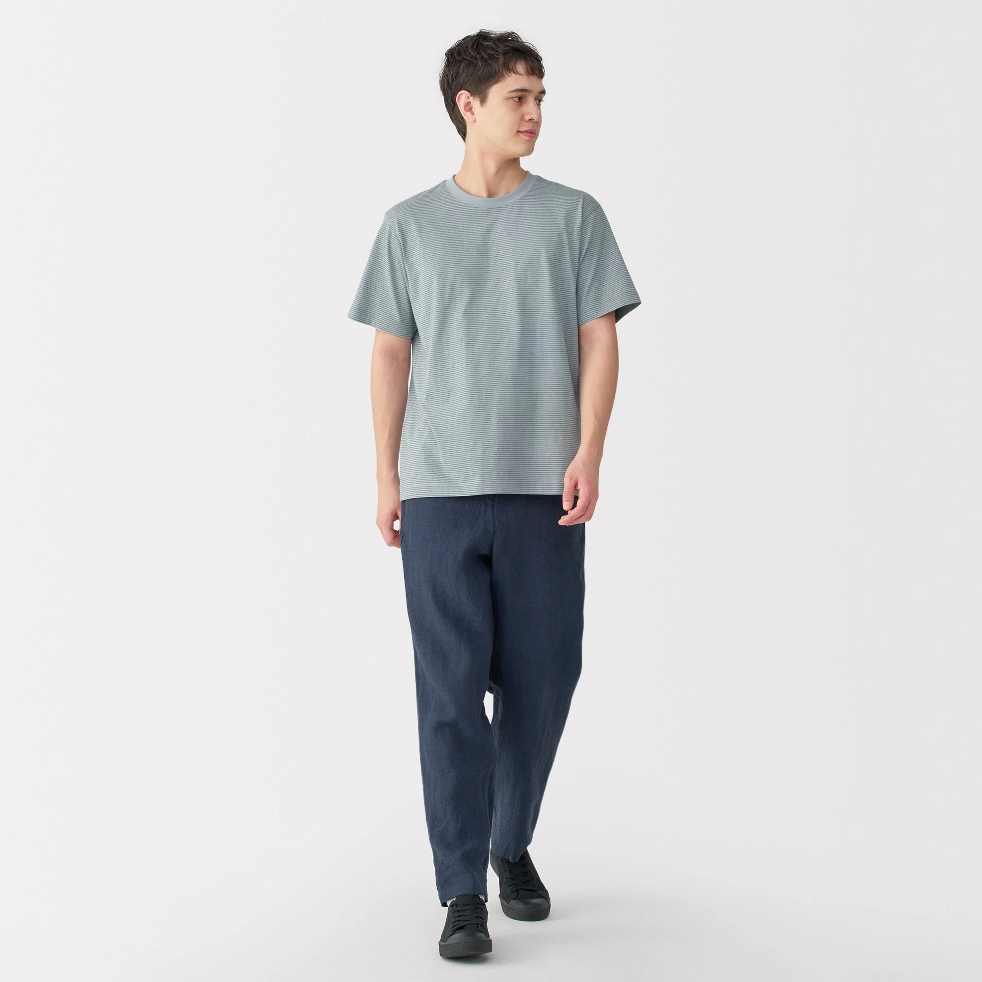 Men's Jersey Crewneck Striped T-Shirt - Image 32