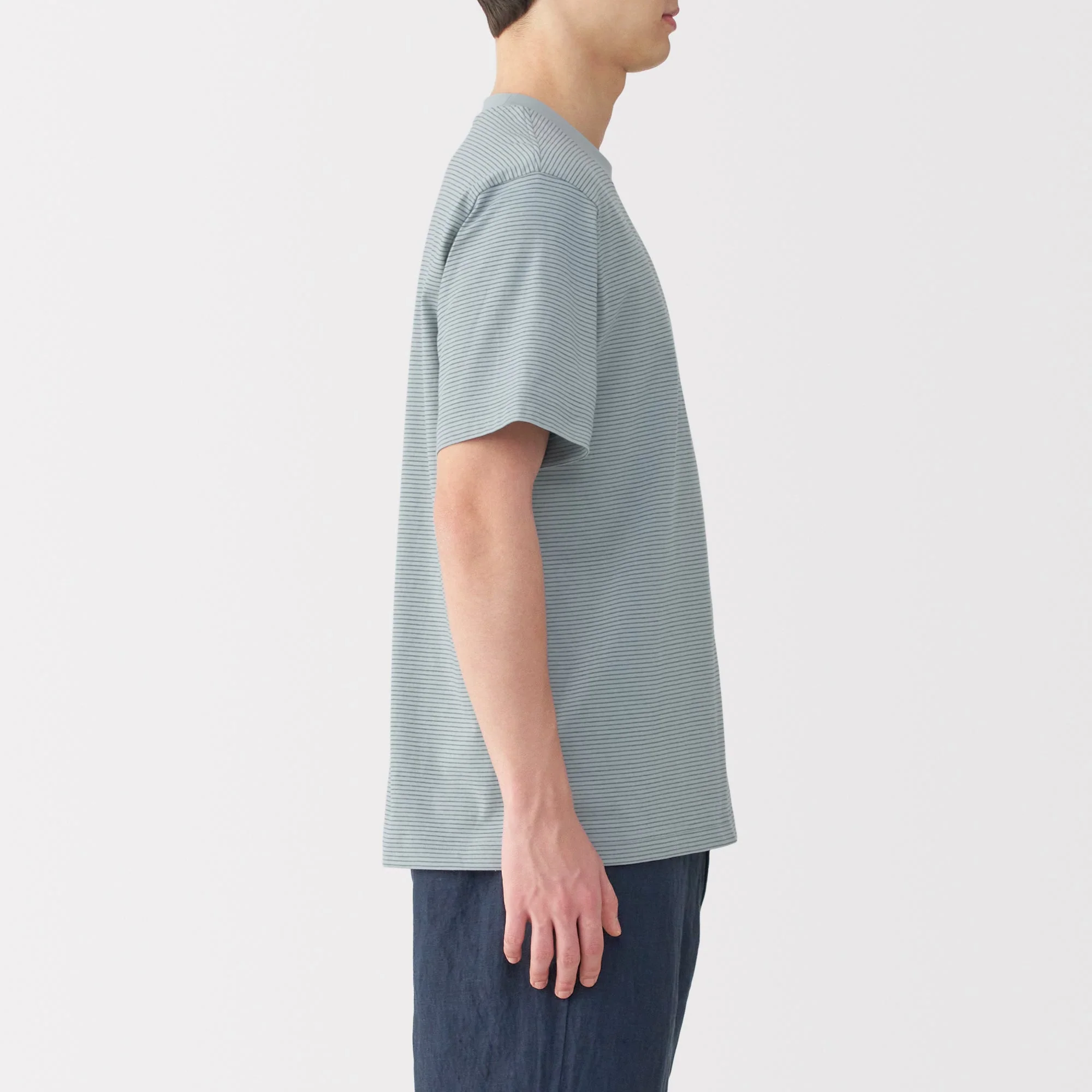 Men's Jersey Crewneck Striped T-Shirt - Image 33