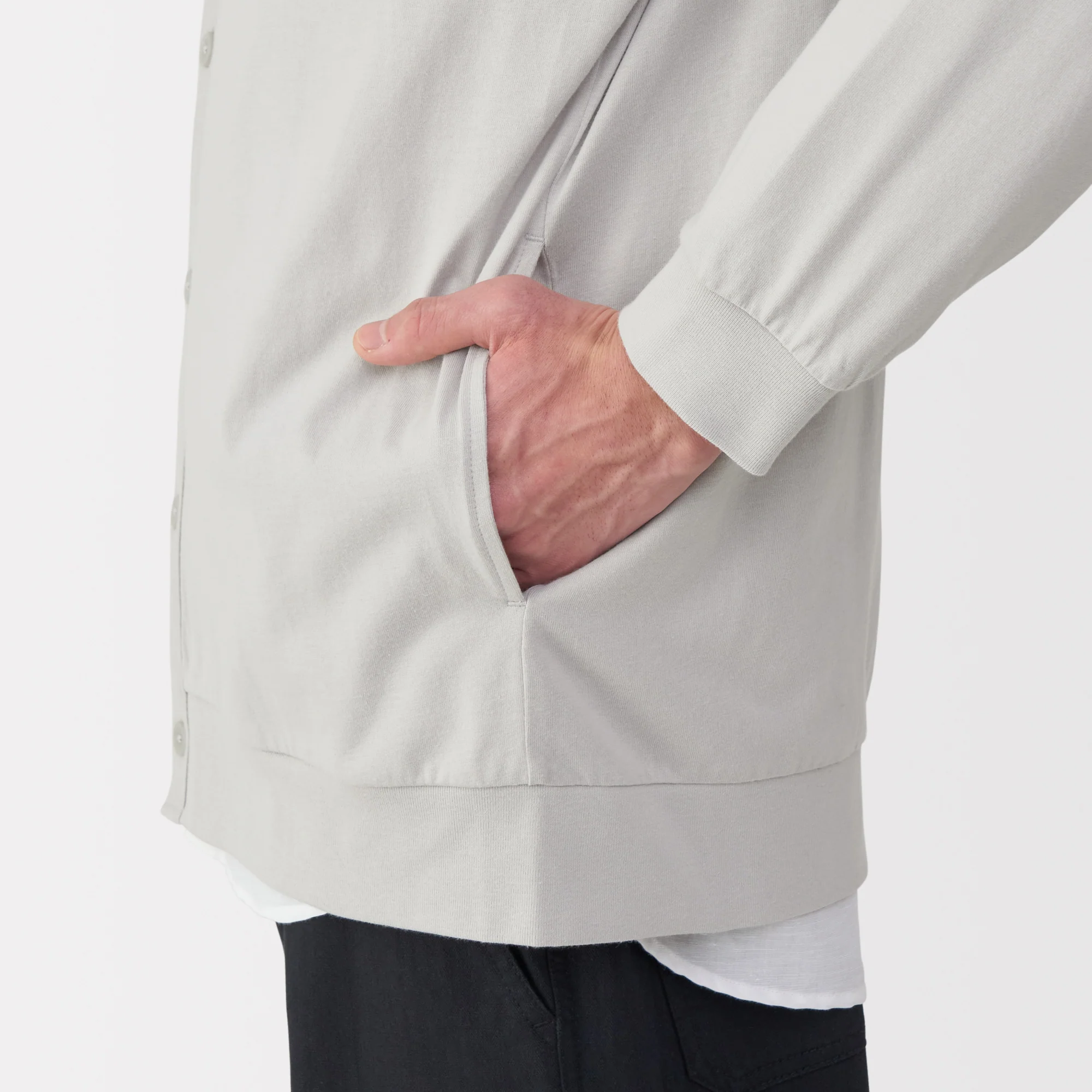 Men's Jersey V Neck Cardigan - Image 16