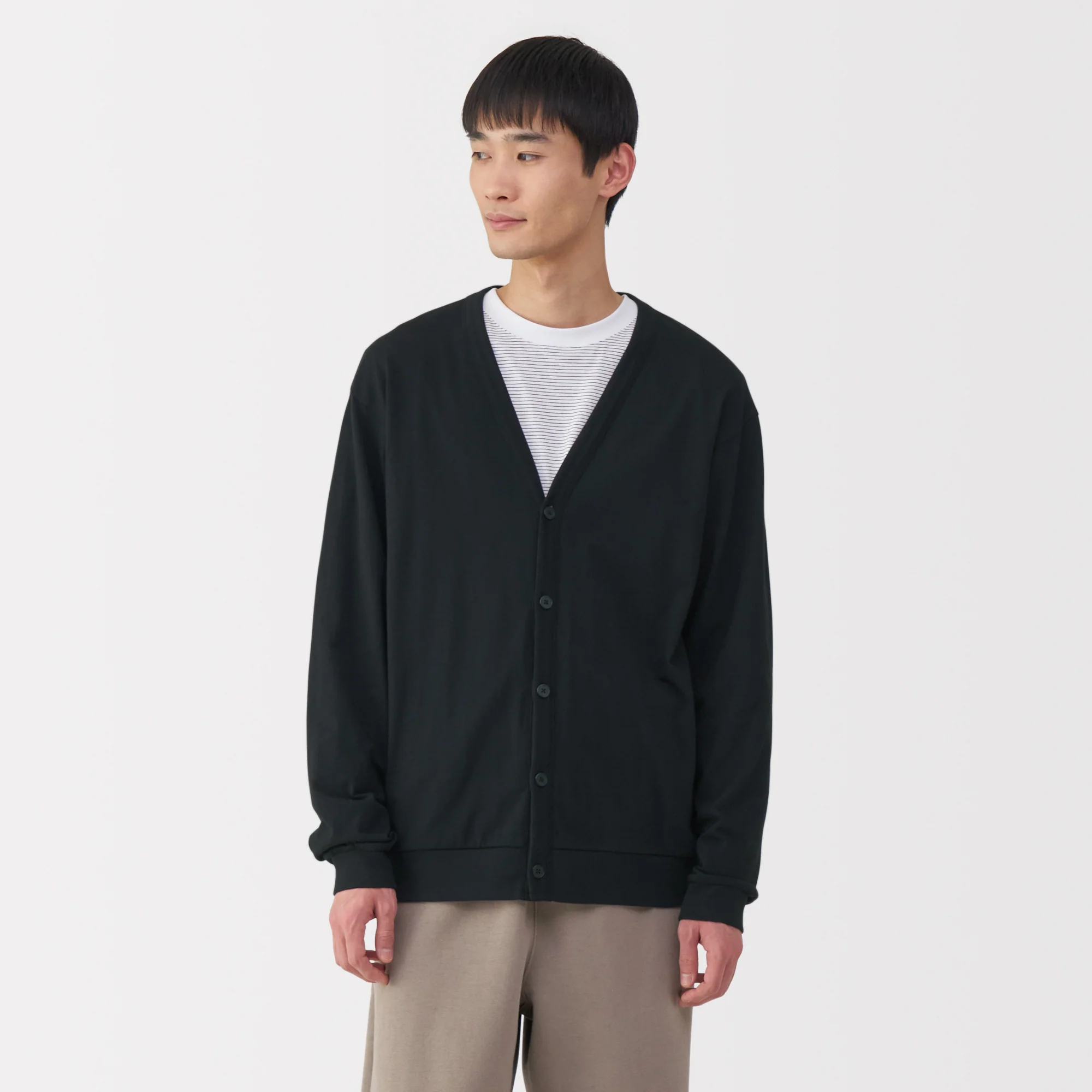 Men's Jersey V Neck Cardigan - Image 19