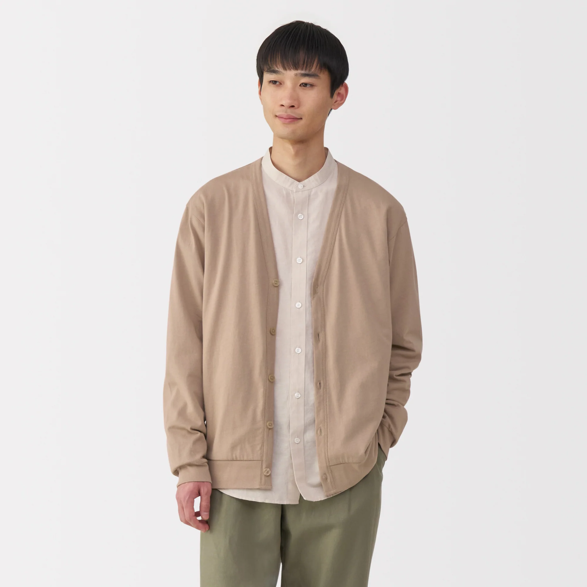 Men's Jersey V Neck Cardigan - Image 3