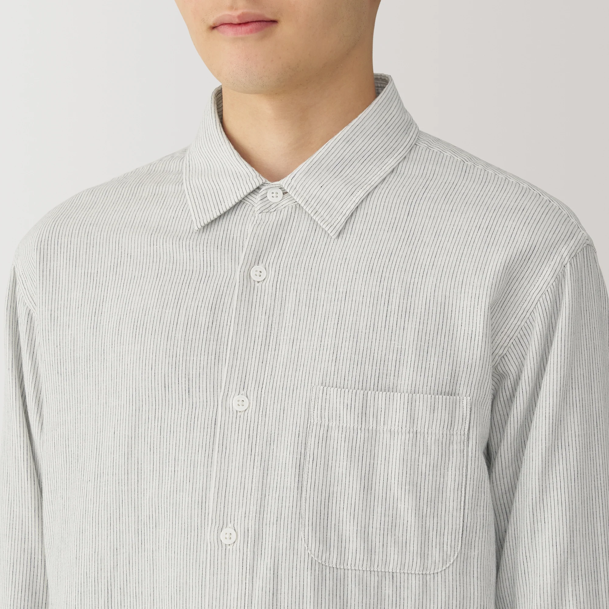 Men's Kapok Blend Double Gauze Long Sleeve Shirt - Image 16