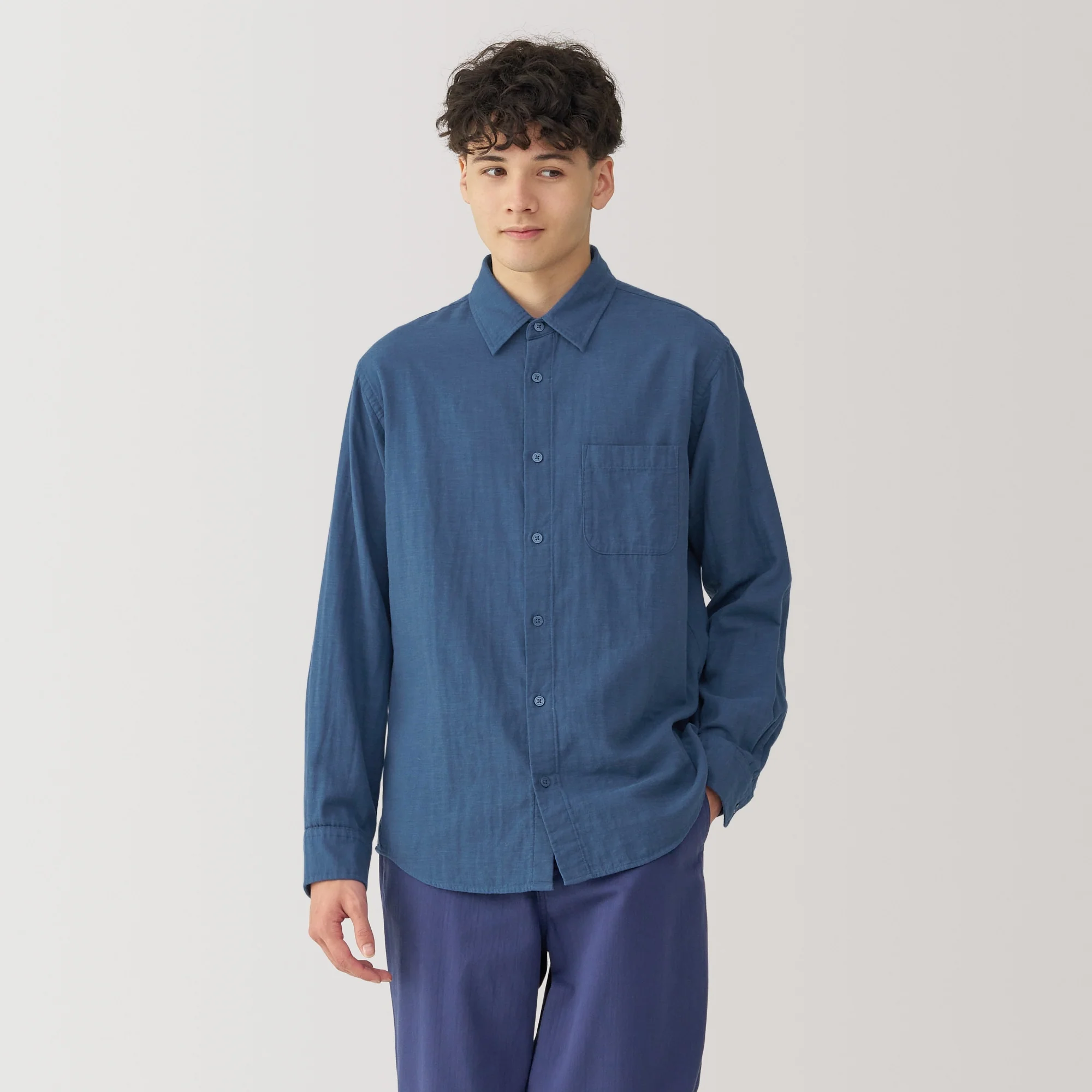 Men's Kapok Blend Double Gauze Long Sleeve Shirt - Image 21