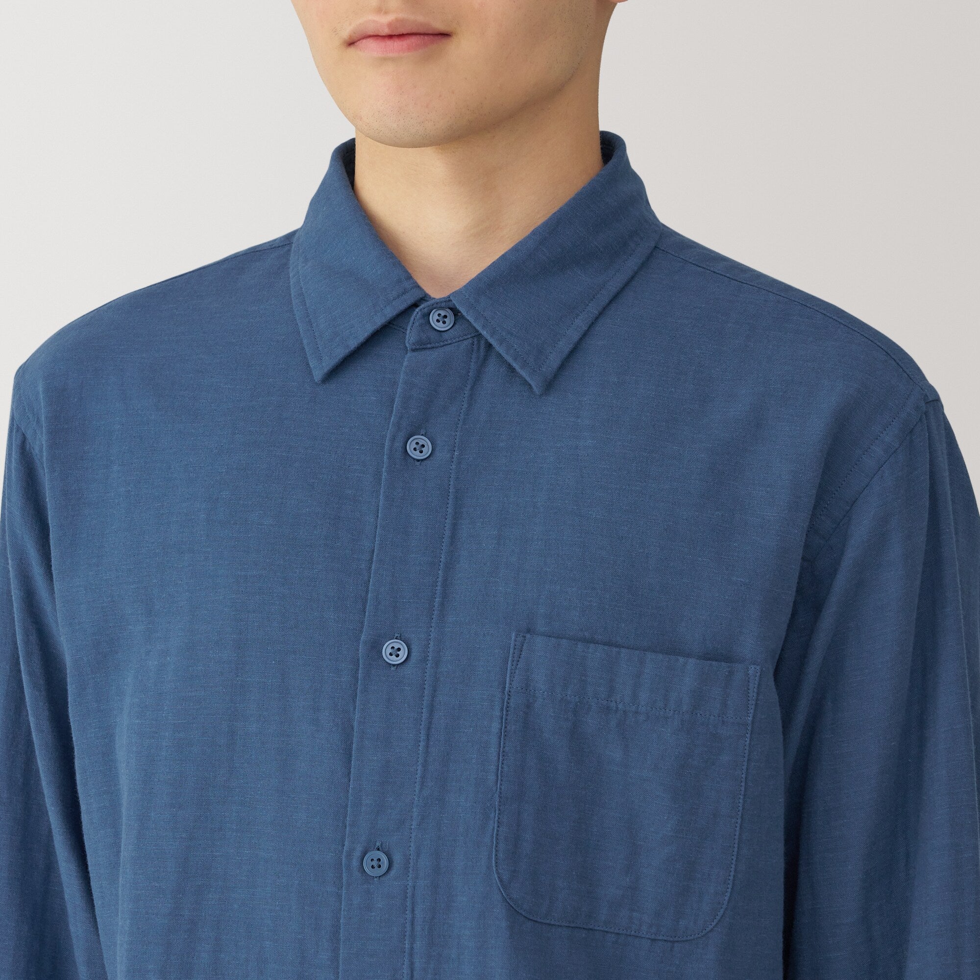 Men's Kapok Blend Double Gauze Long Sleeve Shirt - Image 25