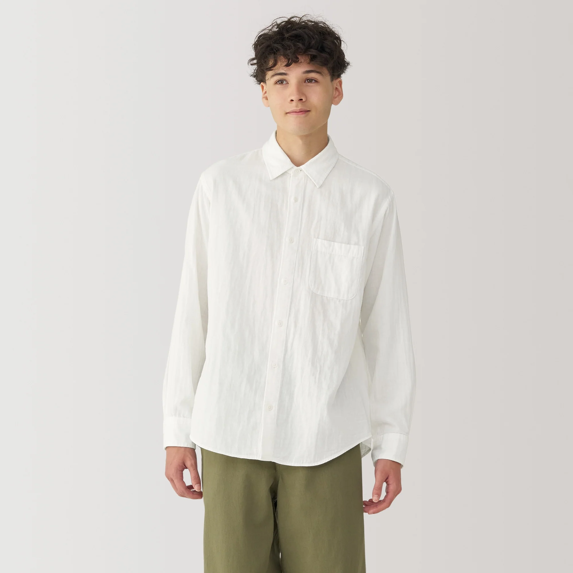 Men's Kapok Blend Double Gauze Long Sleeve Shirt - Image 30