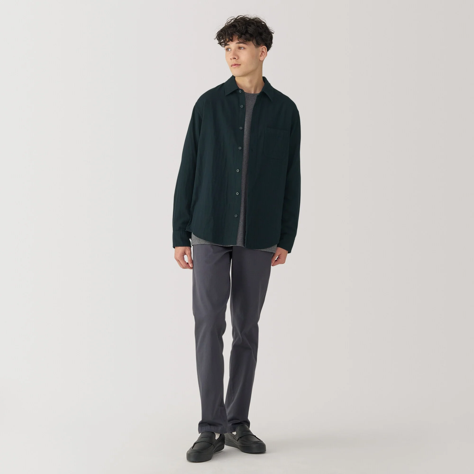 Men's Kapok Blend Double Gauze Long Sleeve Shirt - Image 4