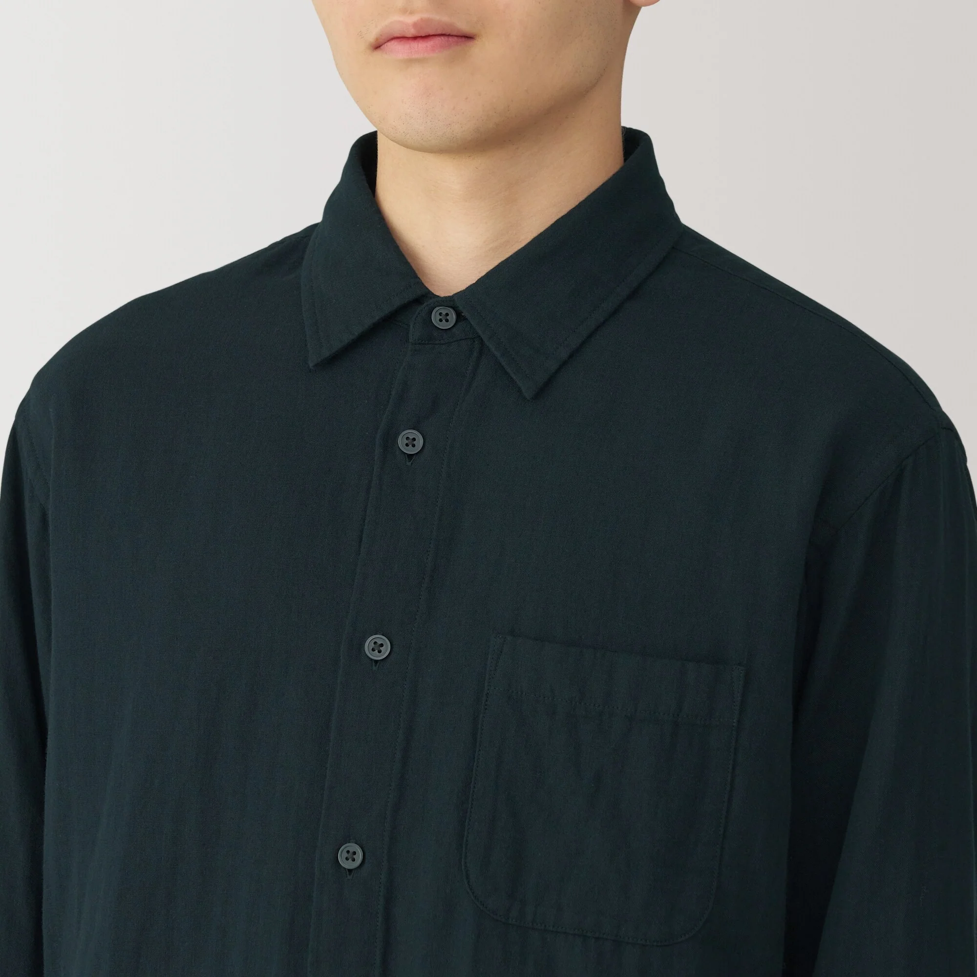Men's Kapok Blend Double Gauze Long Sleeve Shirt - Image 7