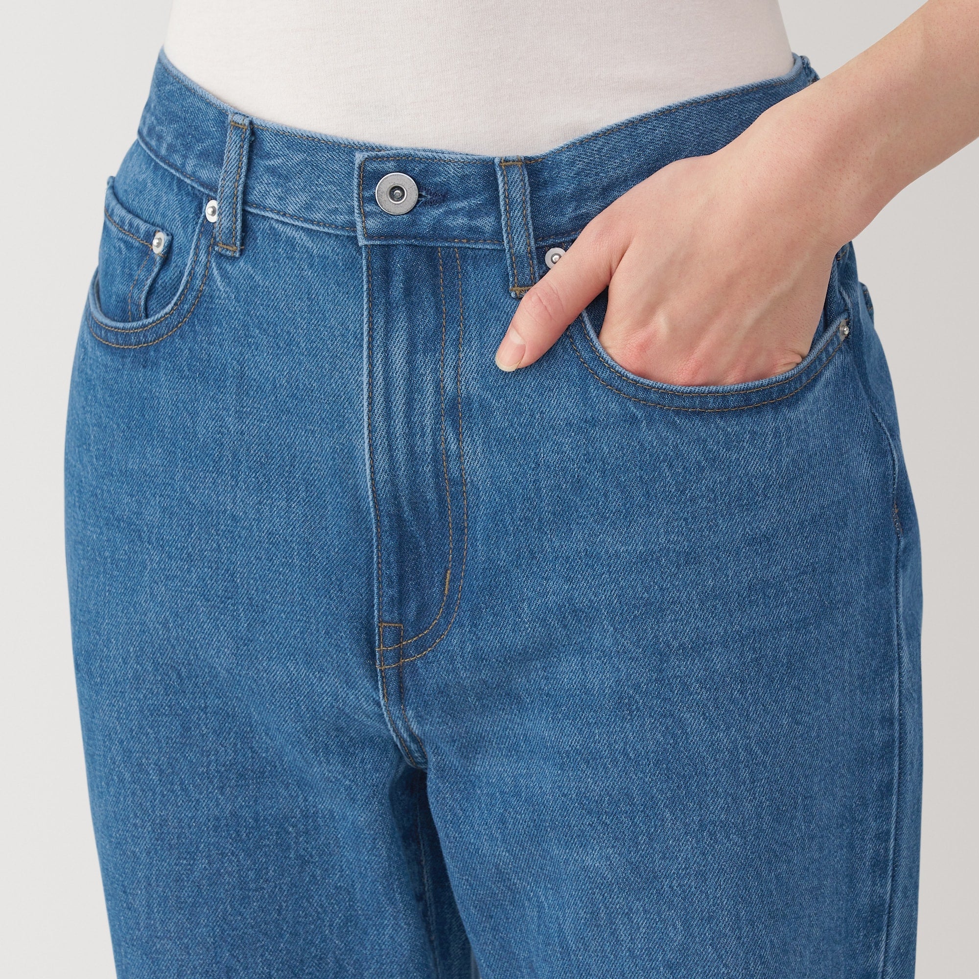 Kapok Blend Straight Denim Trousers - Image 15