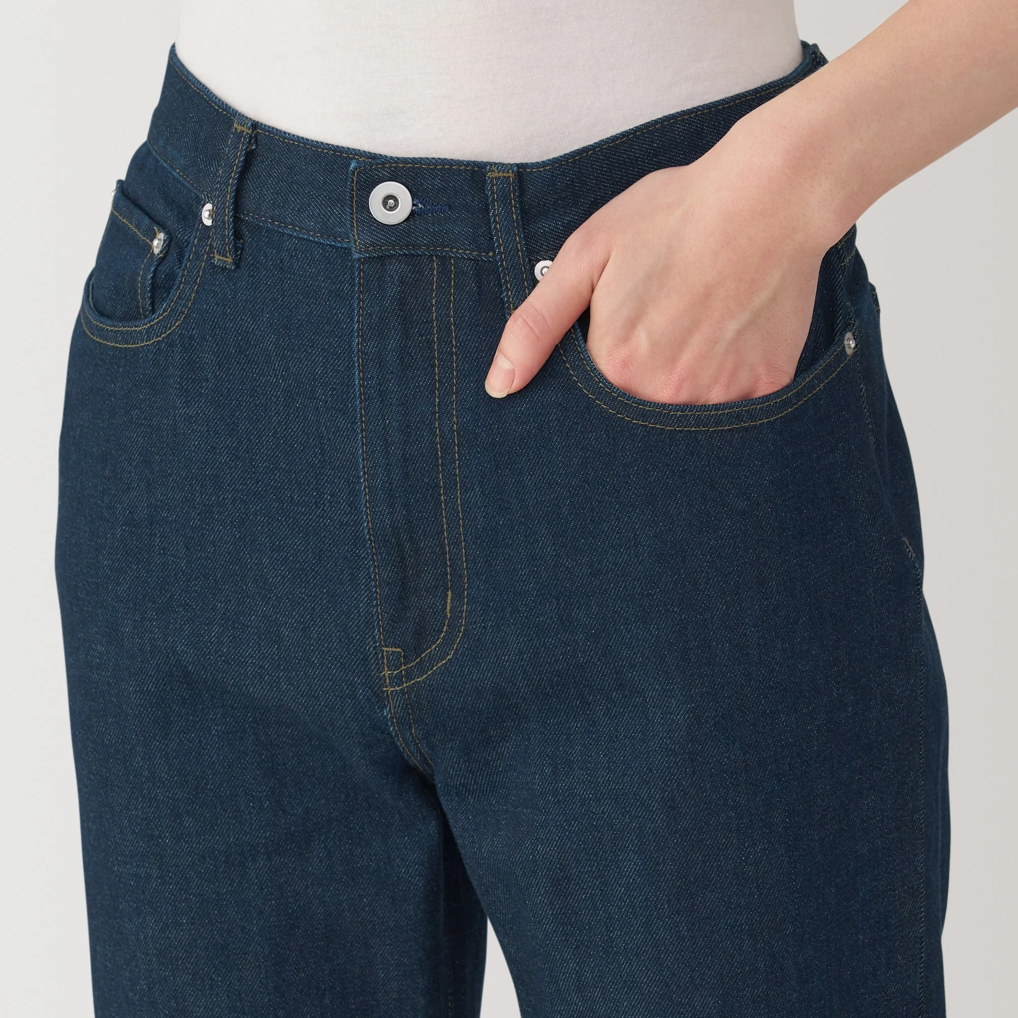 Kapok Blend Straight Denim Trousers - Image 6