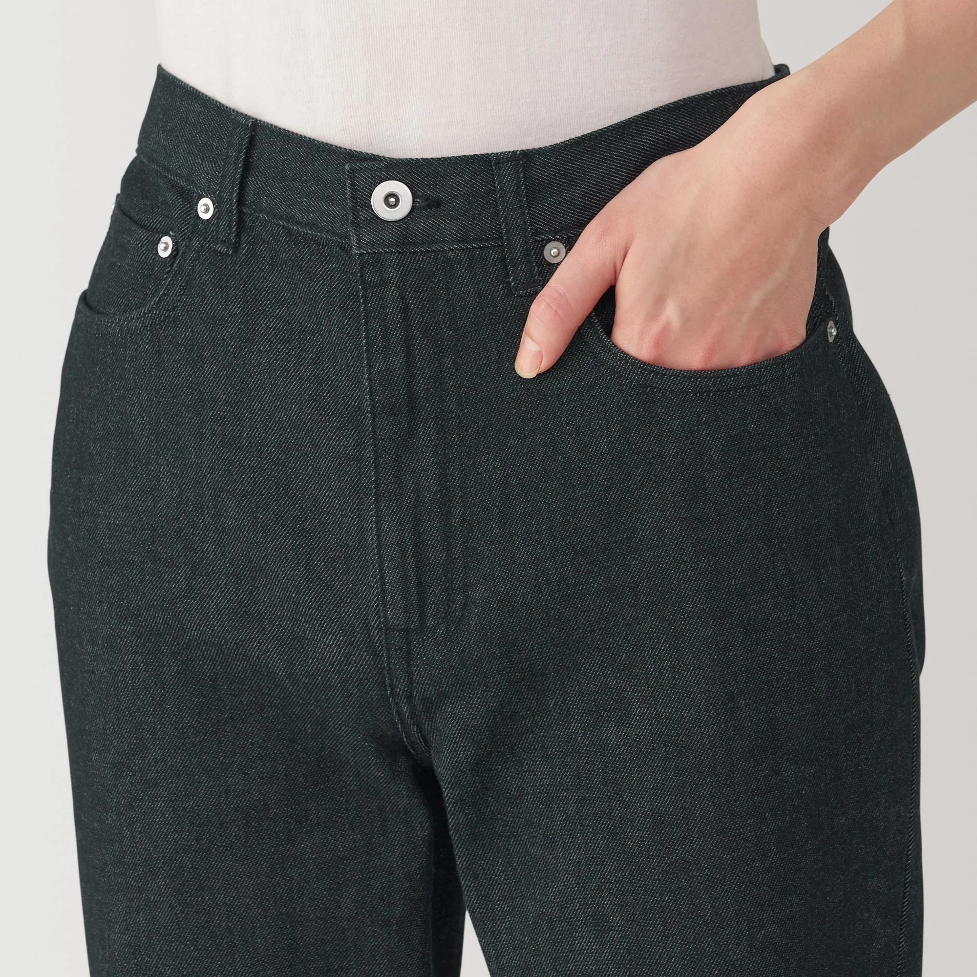 Kapok Blend Straight Denim Trousers - Image 8