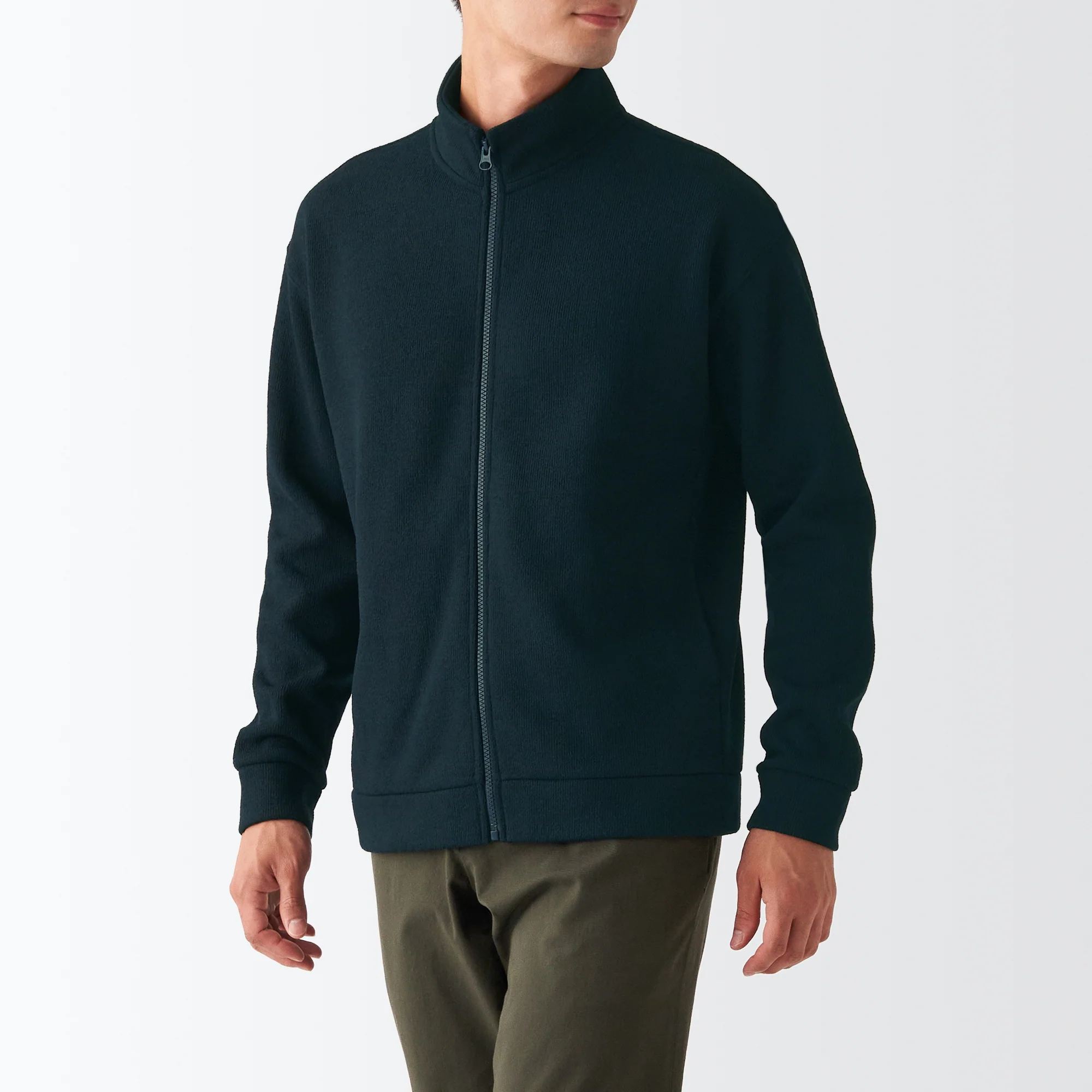 Men's Knit Fleece Stand Collar Jacket - Image 3