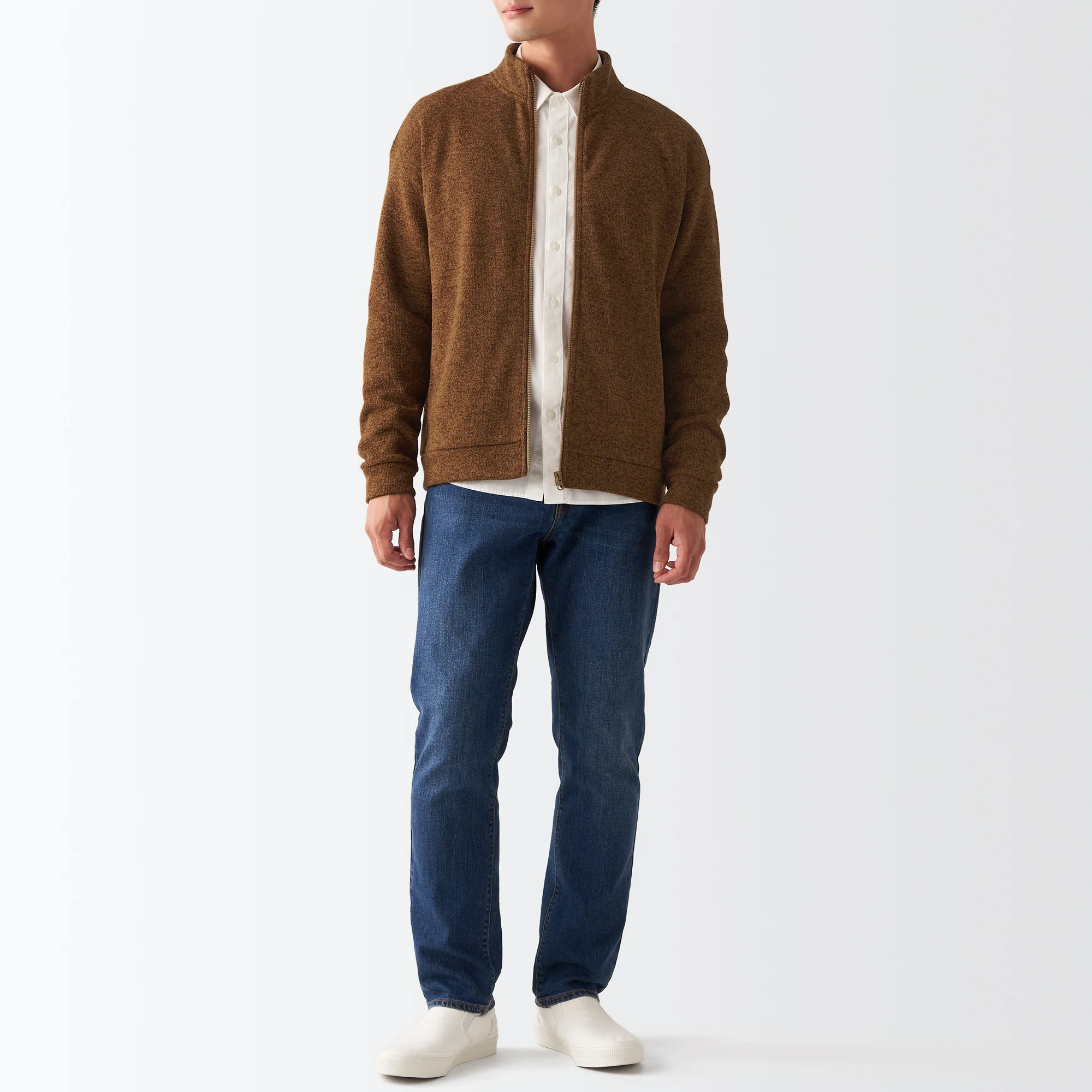 Men's Knit Fleece Stand Collar Jacket - Image 40