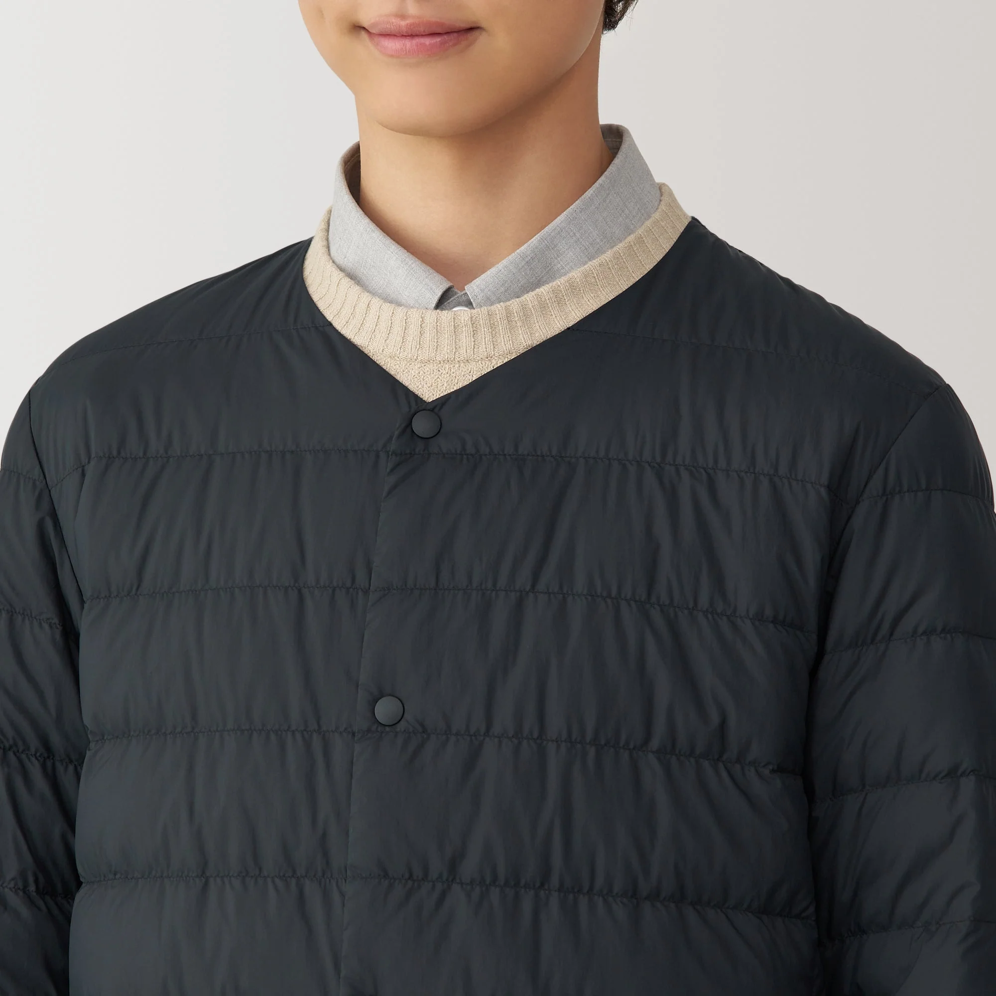 Men's Lightweight Down Collarless Jacket - Image 28
