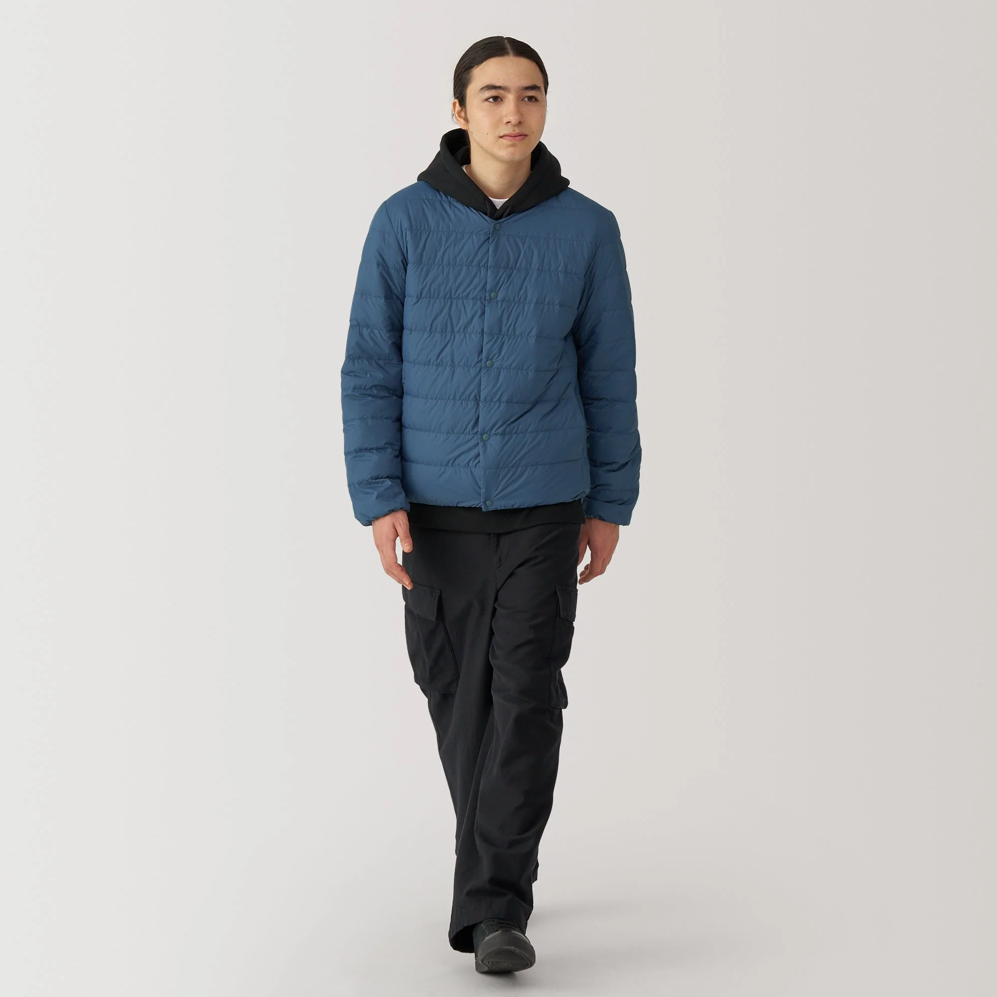 Men's Lightweight Down Collarless Jacket - Image 3