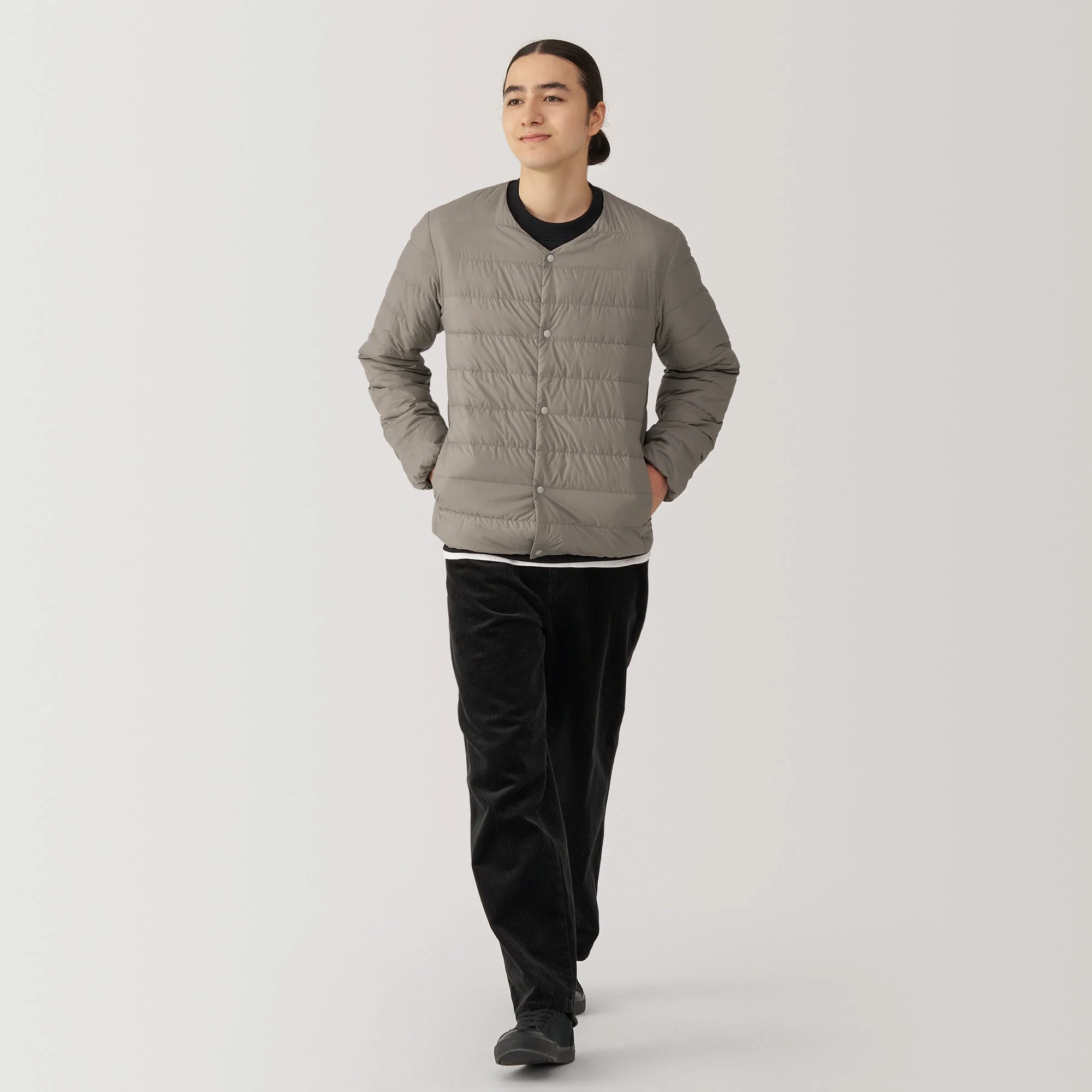 Men's Lightweight Down Collarless Jacket - Image 36