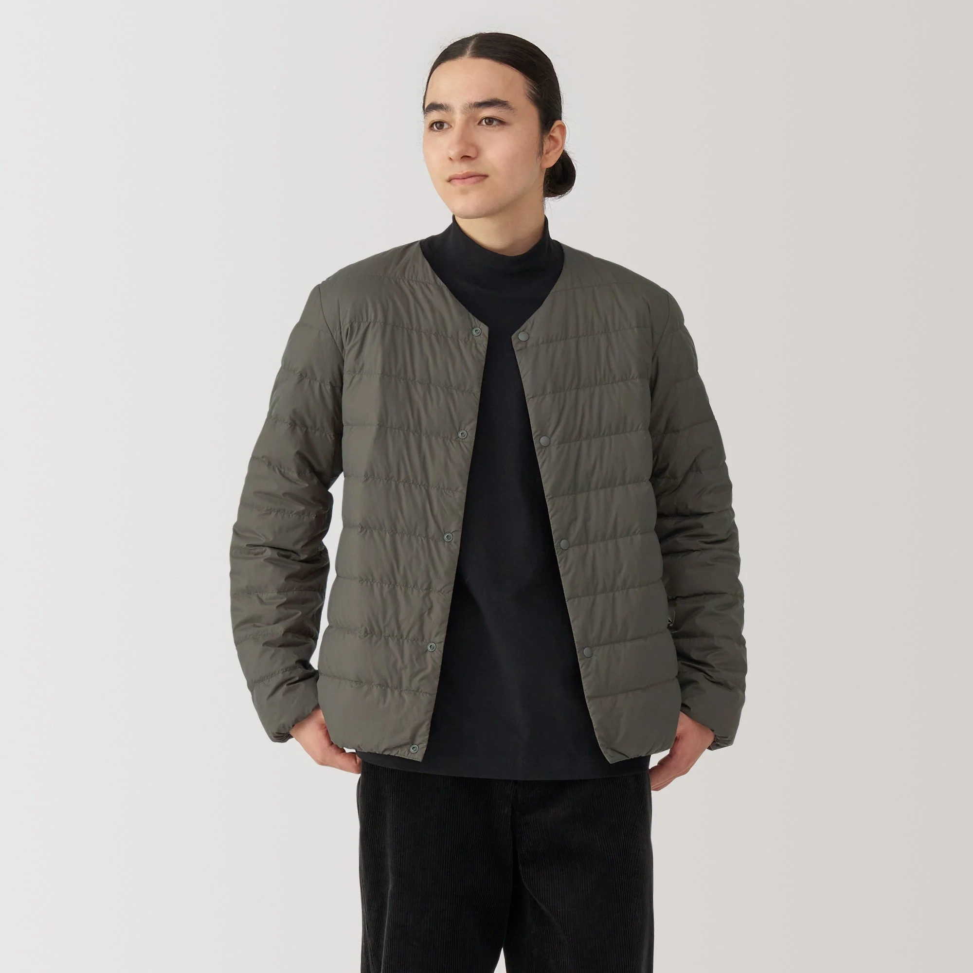 Men's Lightweight Down Collarless Jacket - Image 46