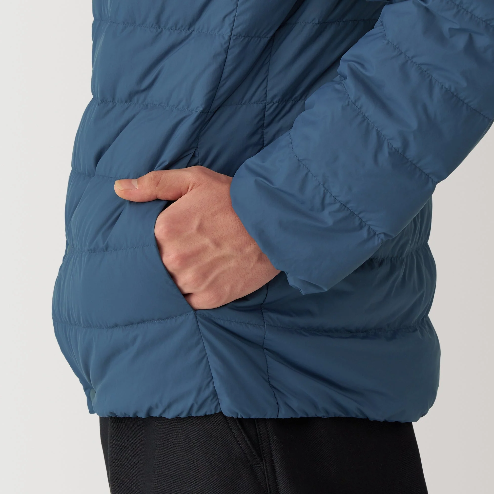 Men's Lightweight Down Collarless Jacket - Image 8