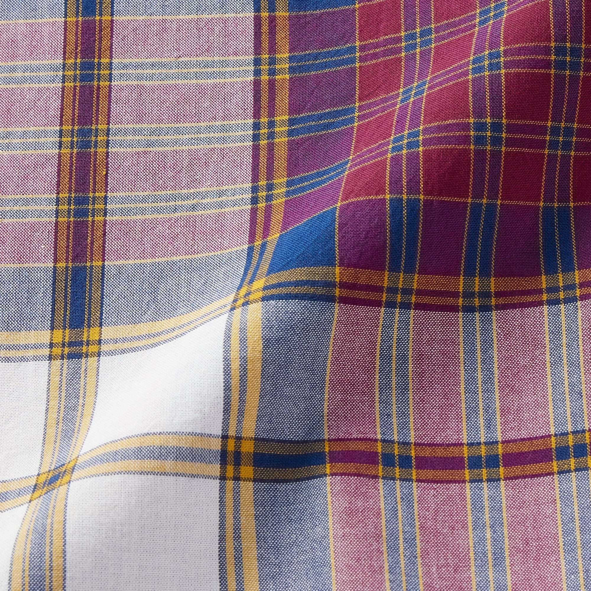 Men's Madras Check Button Down Short Sleeve Shirt - Image 17