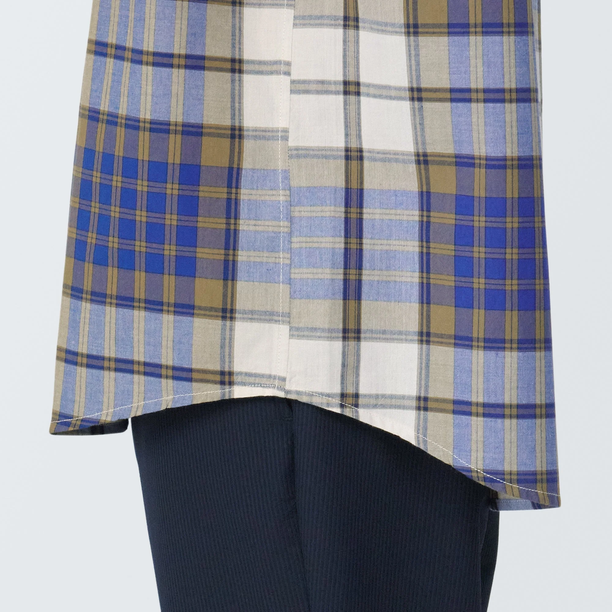 Men's Madras Check Button Down Short Sleeve Shirt - Image 24