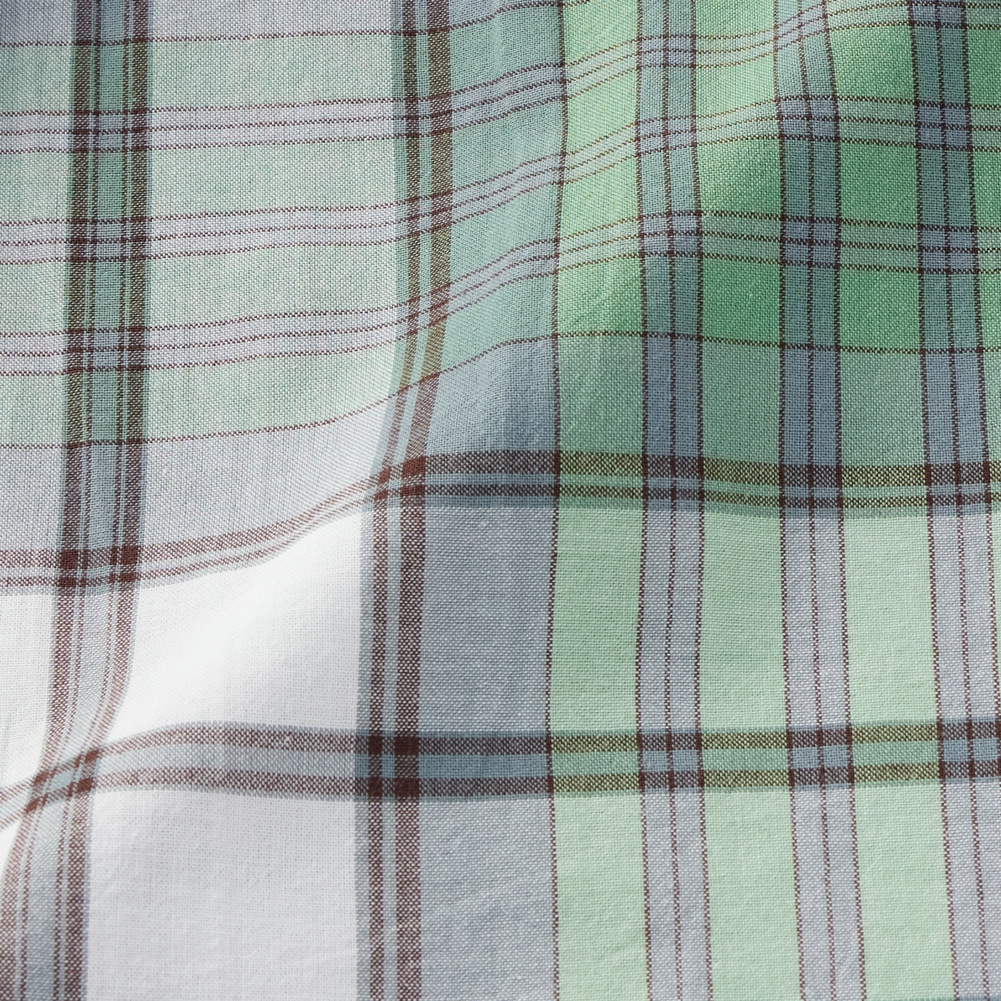 Men's Madras Check Button Down Short Sleeve Shirt - Image 9