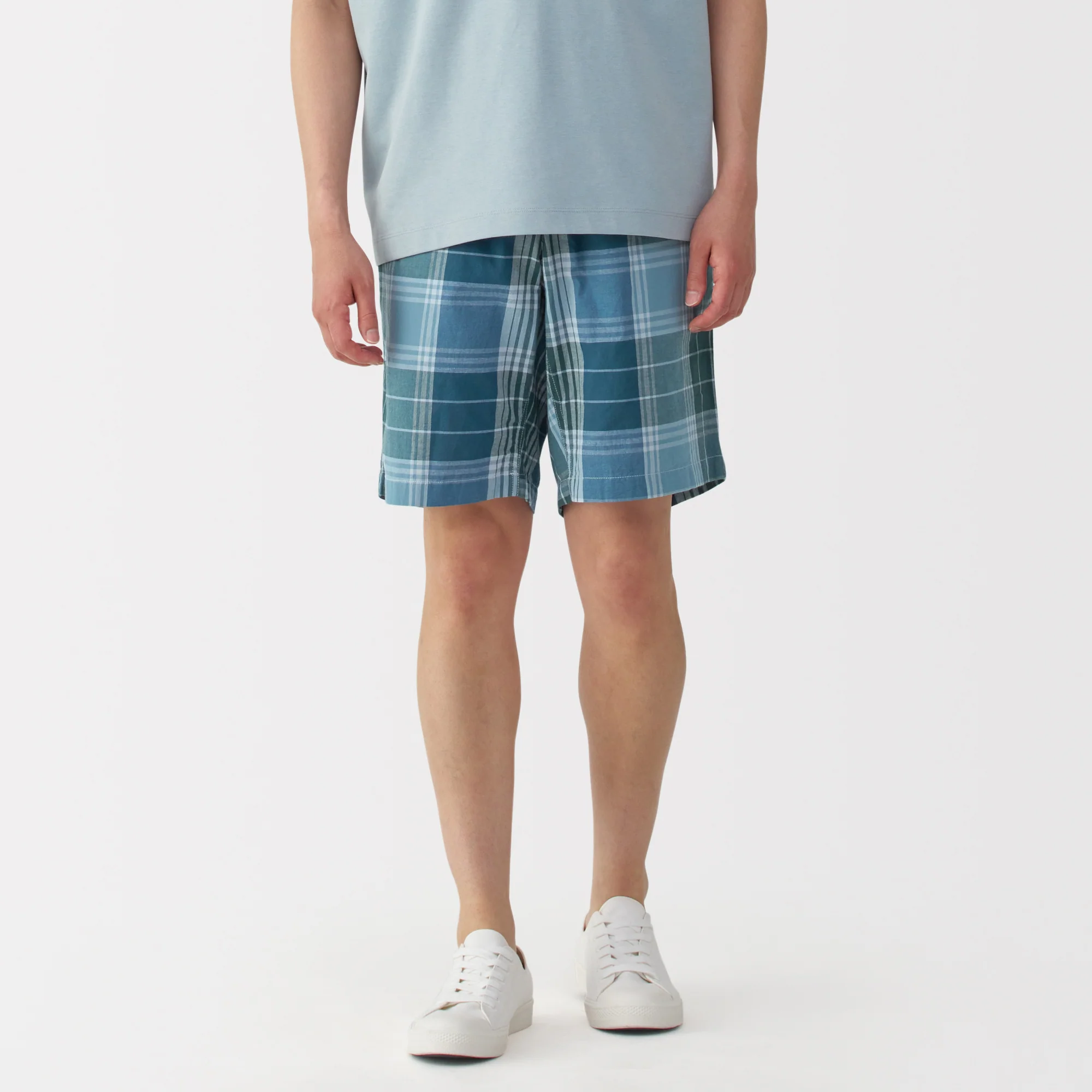 Men's Madras Check Button Easy Shorts - Image 12