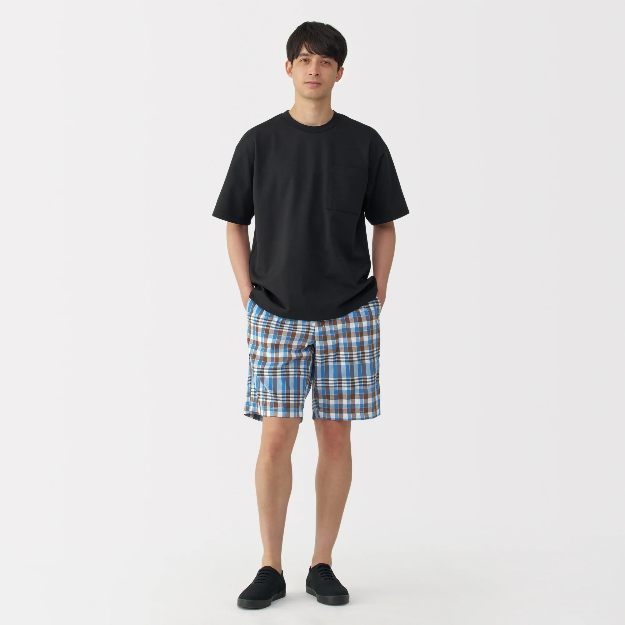 Men's Madras Check Button Easy Shorts - Image 4